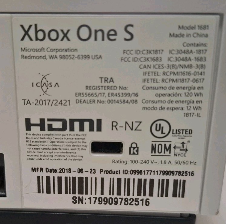Microsoft Xbox One S 1TB White Console
