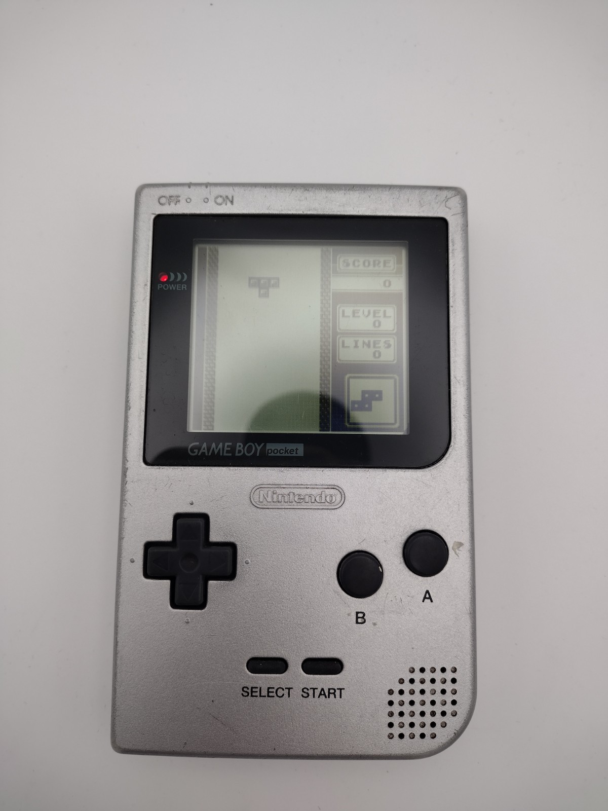 Nintendo Gameboy Pocket Silver Handheld Console System Tested & Working Tetris