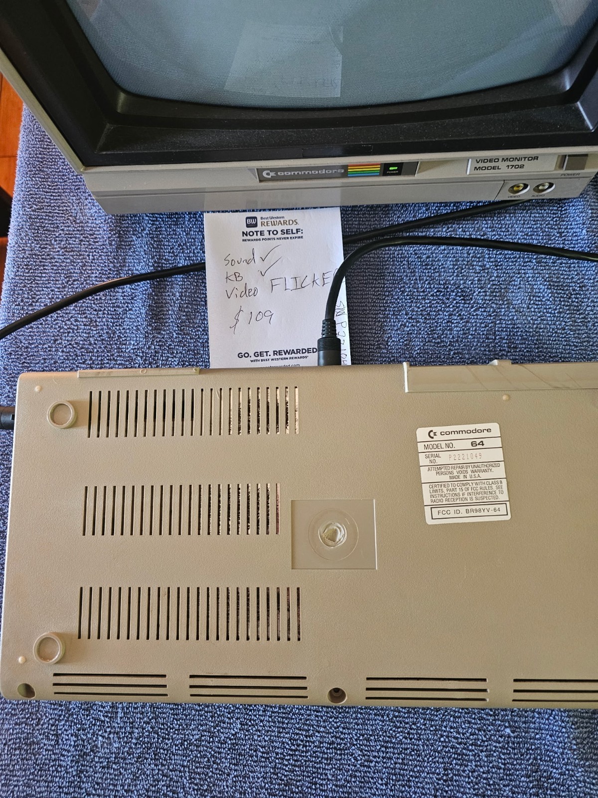 Commodore 64. Turns On, Video Distorted. C64 Only No PSU