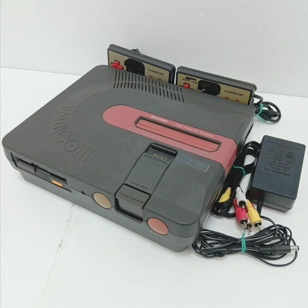 Sharp Twin Famicom Console System AN-500B Black Good Tested Condition