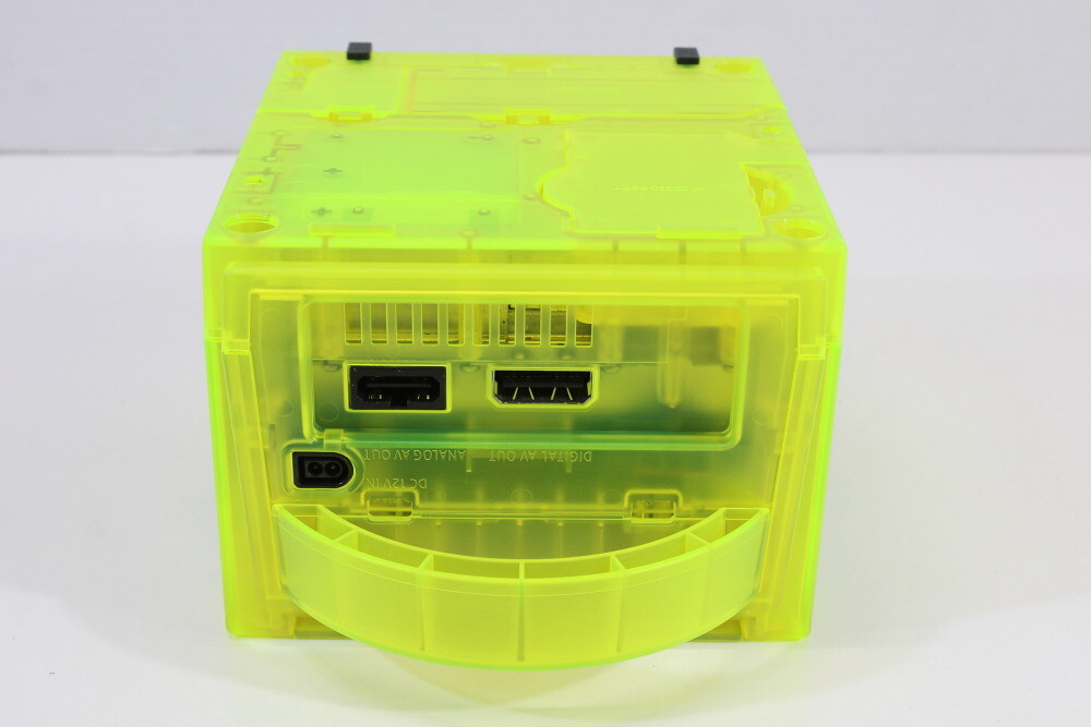 Nintendo Gamecube Clear Transparent Yellow Console & AC AV NTSC-U/C DOL-001 LED