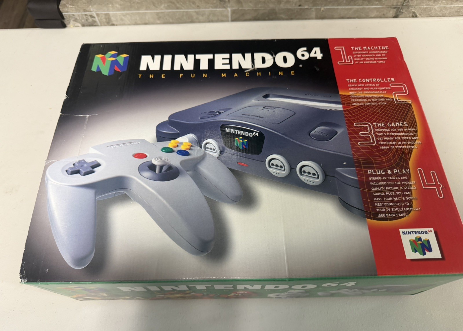 IN BOX! – WITH MARIO CART! Nintendo 64 System 32MB Home Console – Charcoal Gray