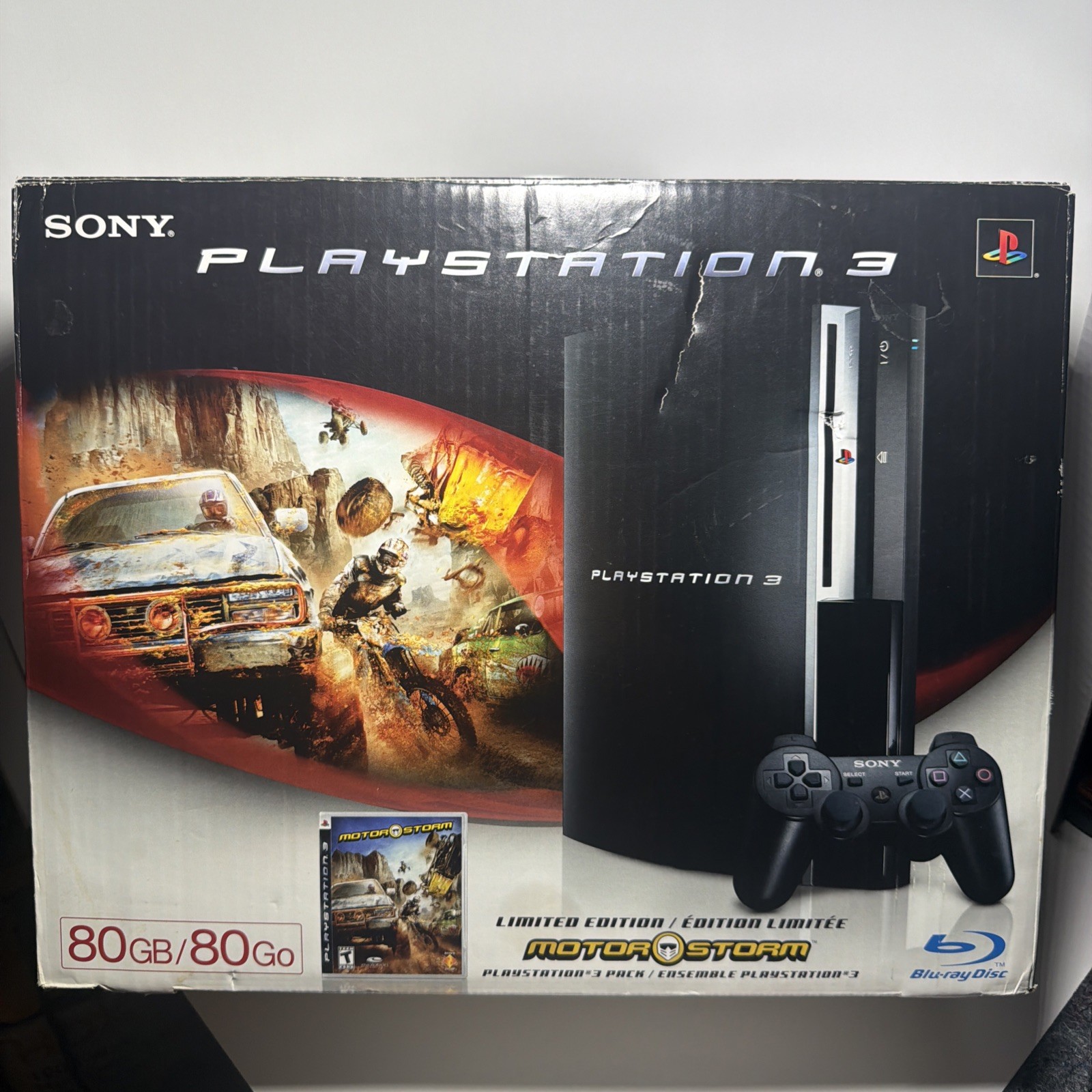 Sony PlayStation 3 MotorStorm 80GB Piano Black Console CIB Limited Edition read