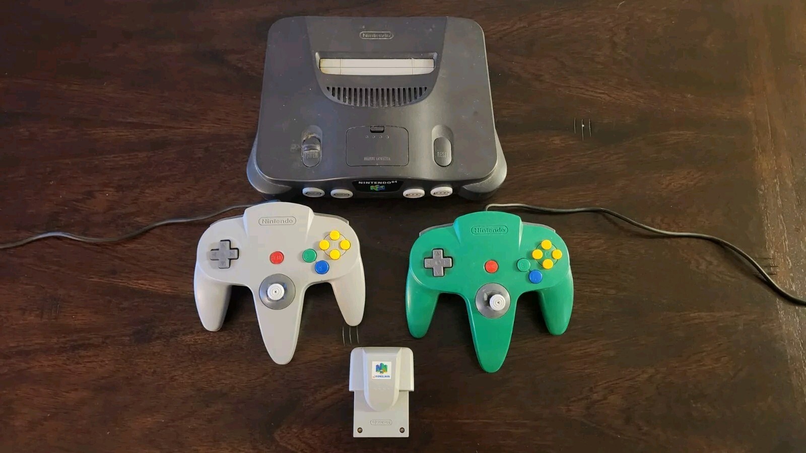 Nintendo 64 Console, Controllers And Rumble Pack Only – Charcoal Gray