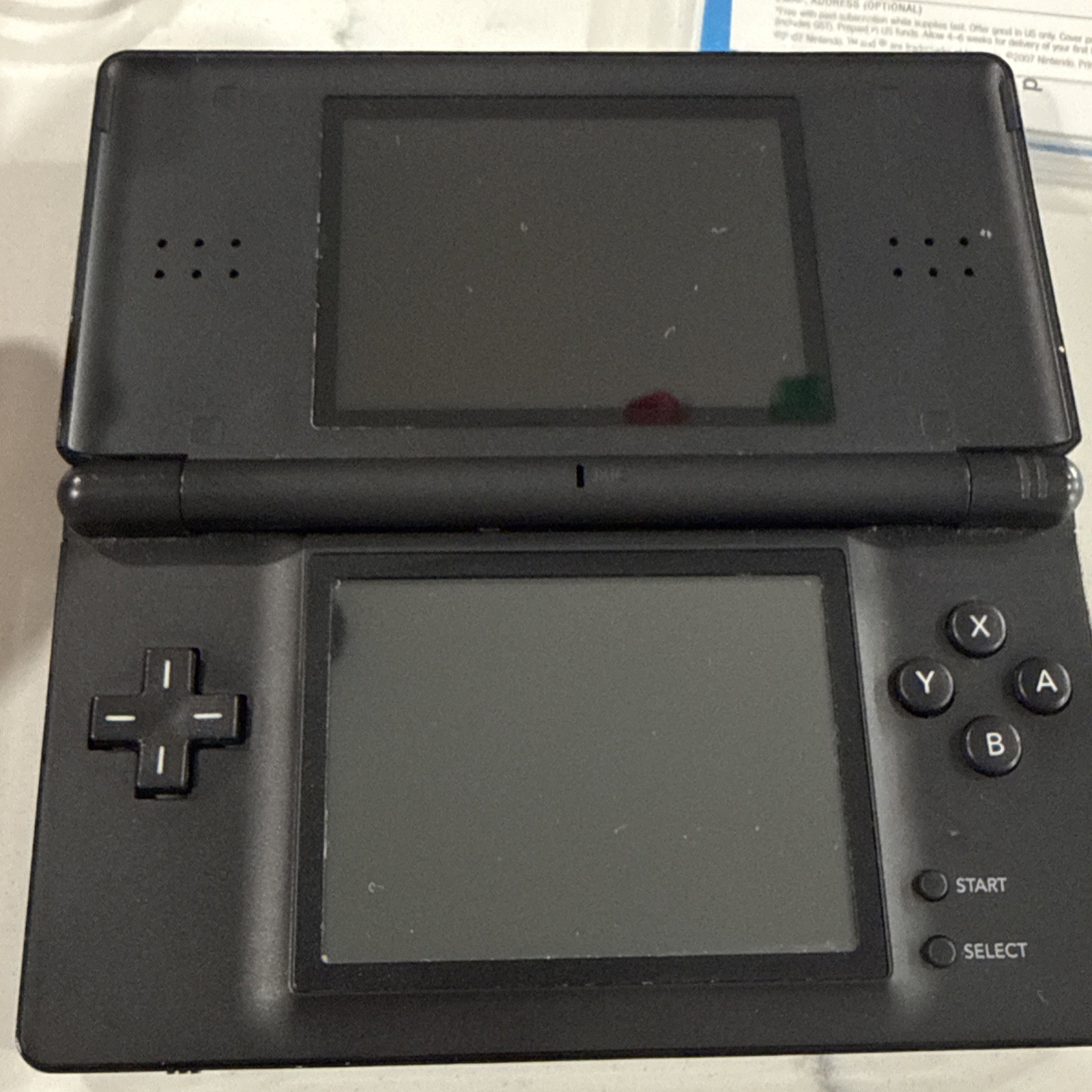 Nintendo DS Lite Handheld System in Box – Onyx – Charger & Manual *PLEASE READ*