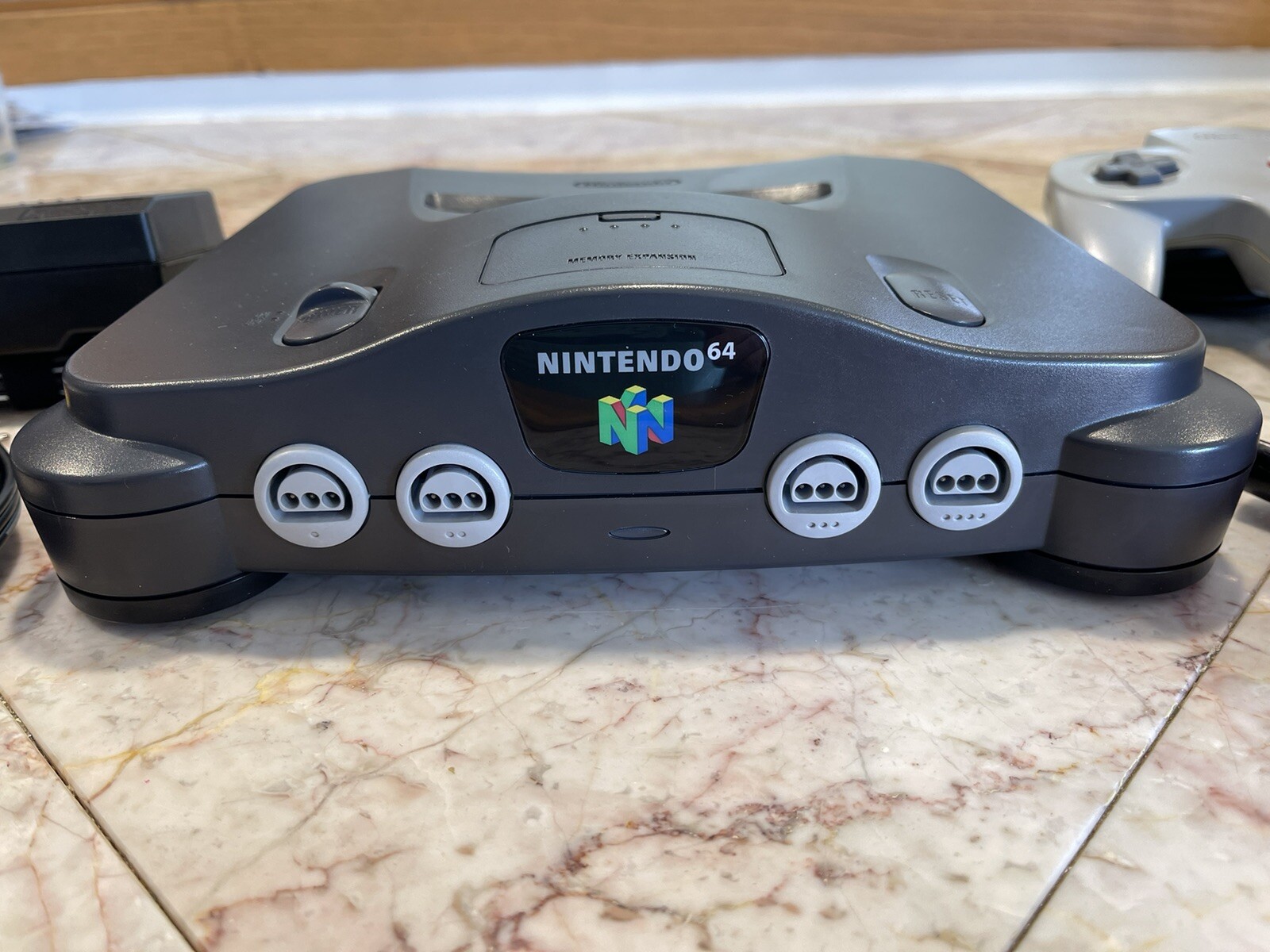 Nintendo N64 Charcoal Gray Console w/Gray & Atomic Purple Controllers – Cleaned