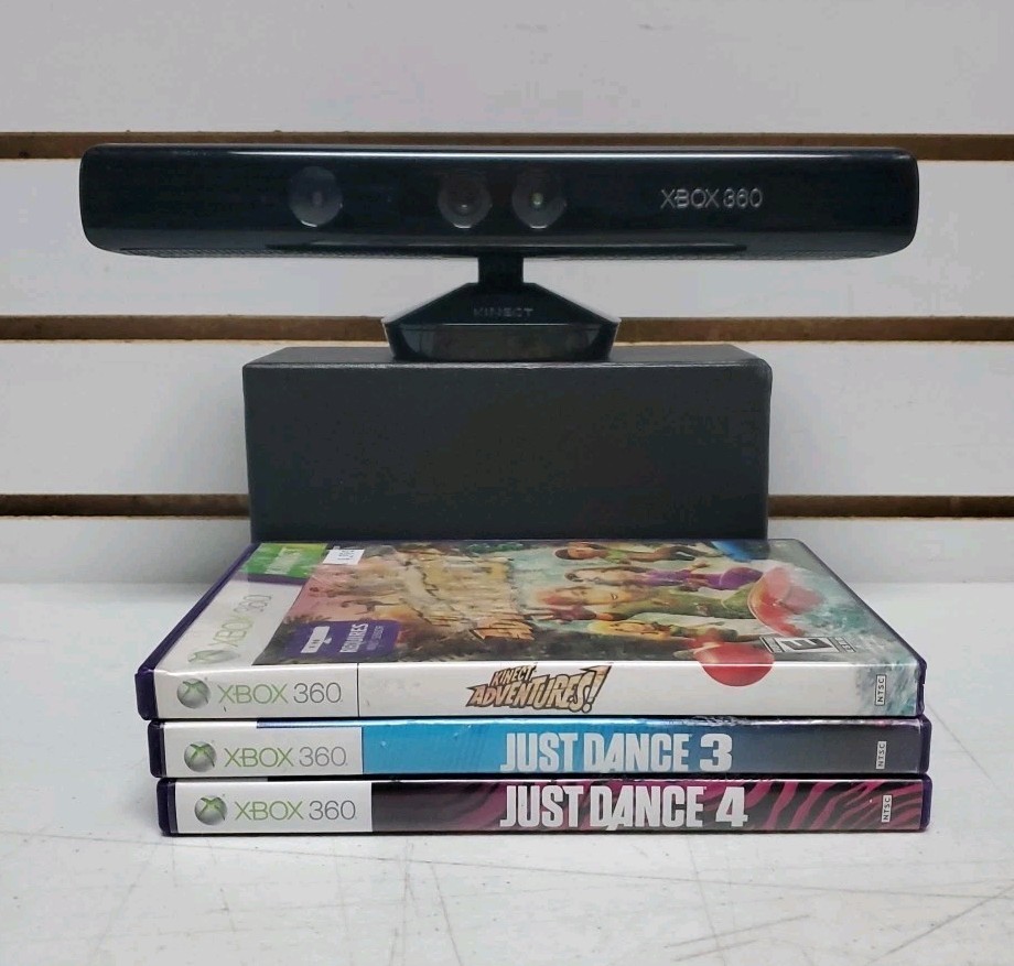 Xbox 360 Kinect Sensor Bar Bundle w/Games – Tested & Works – Lot #9 *READ*