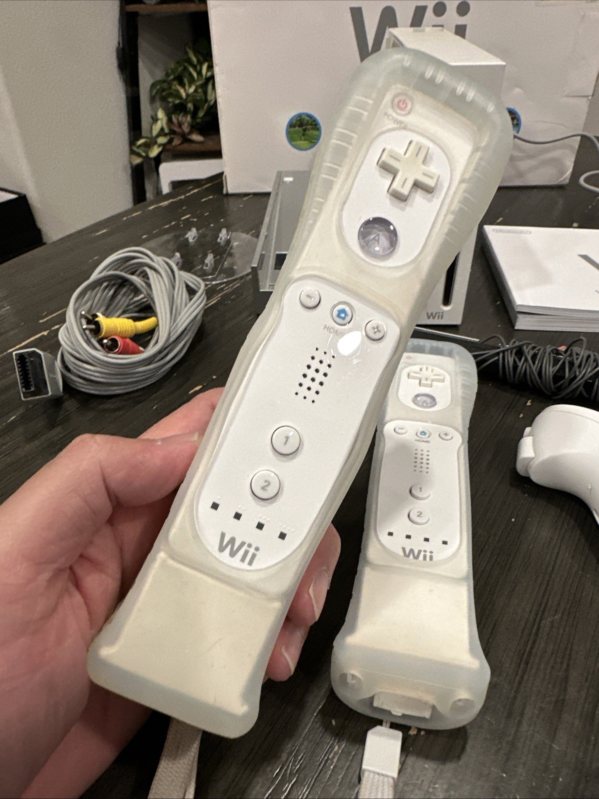 Nintendo Wii Console With Remote Numchuck Cords Sensor Manuel No Games Included