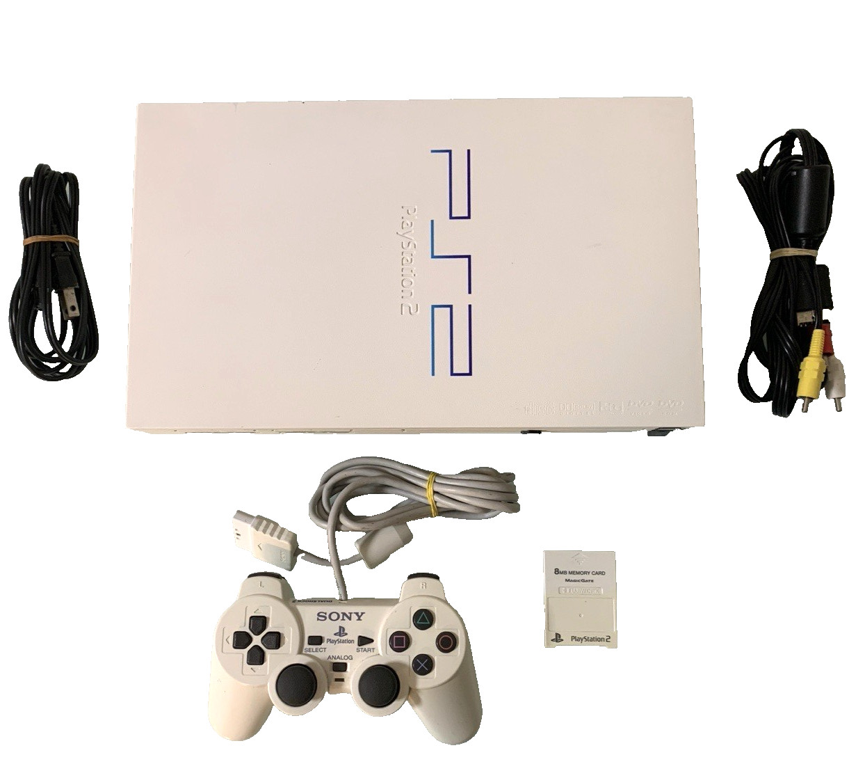 Sony PS2 SCPH-55000GT Ceramic White Console Set Tested Working NTSC-J From Japan