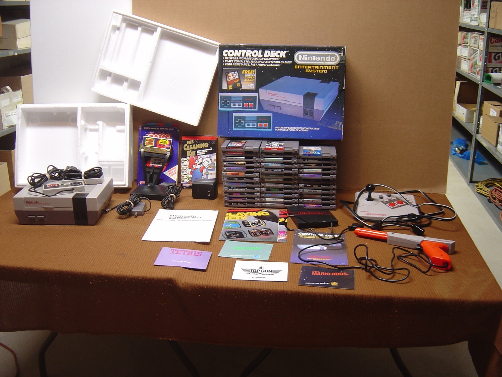 Nintendo NES Control Deck w/box, Styrofoam, 35 Games and More! Sold “As Is”