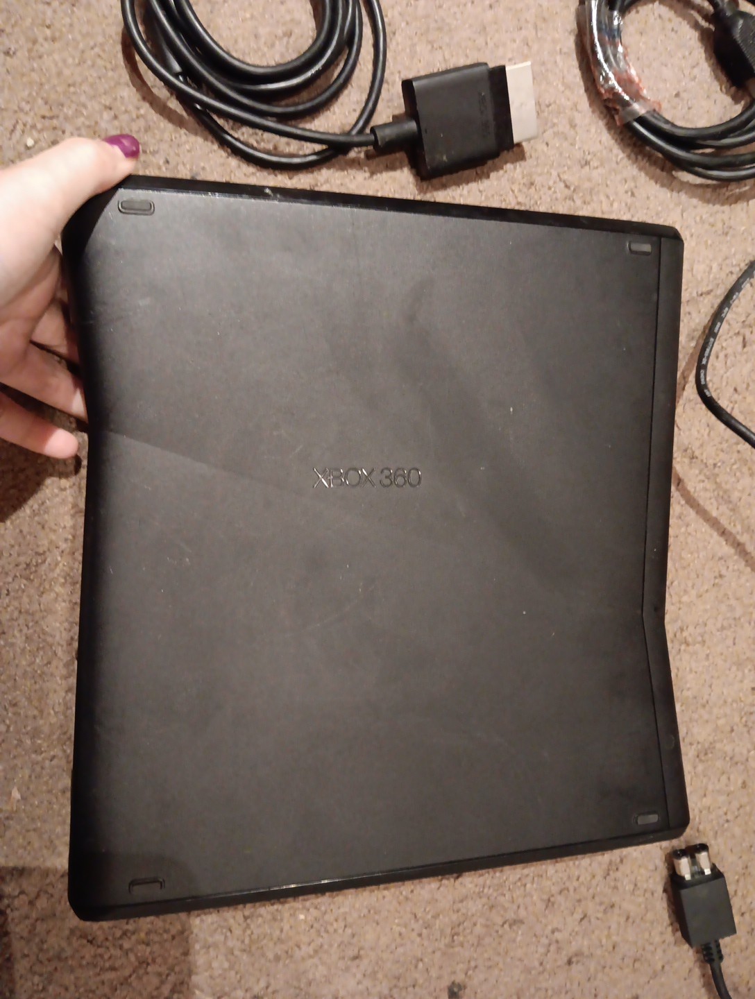 Microsoft Xbox 360 S Black Console – Tested Works – Read Description