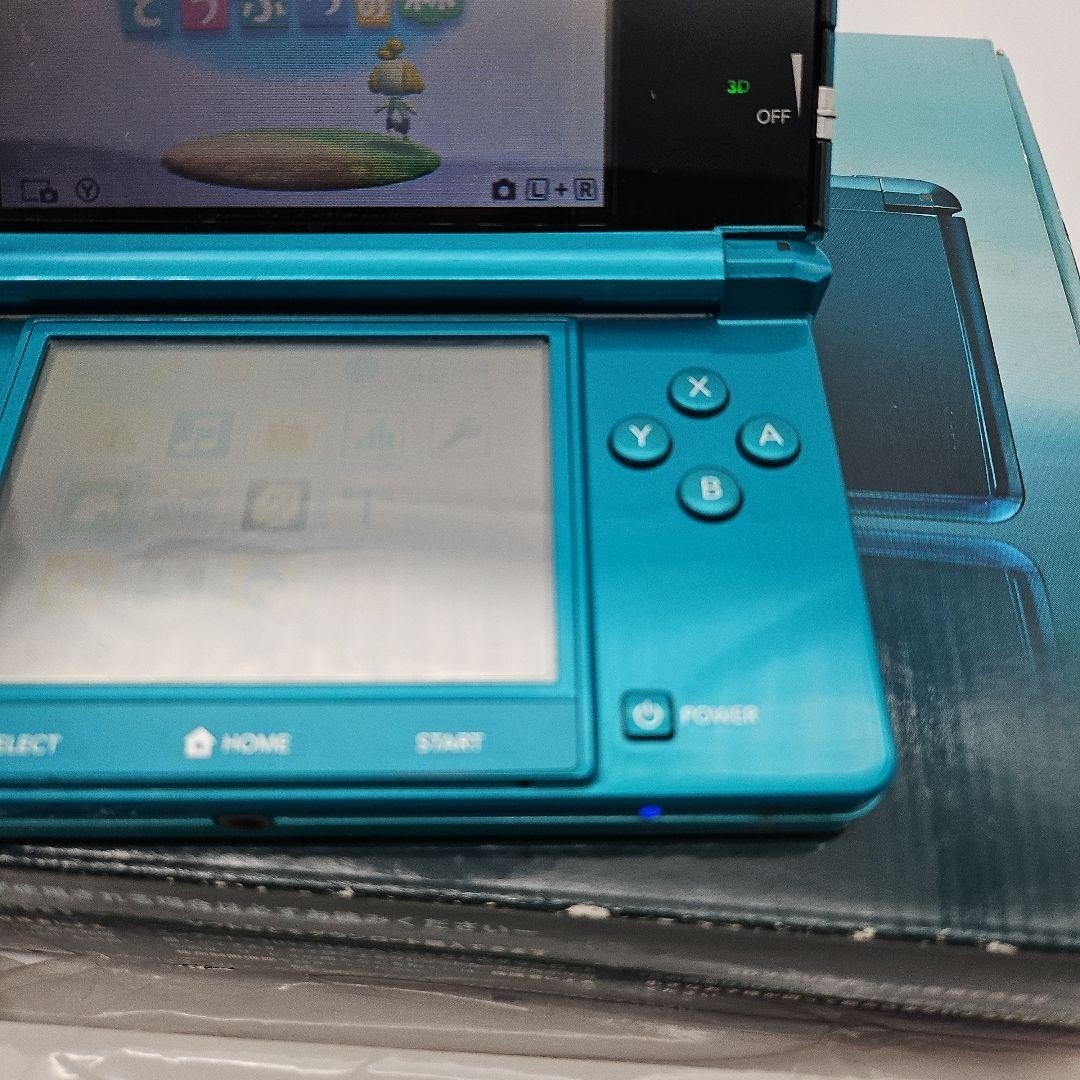 Nintendo 3DS Aqua Blue Console w/ Box & AC Adapter Tested Japanese Version Japan