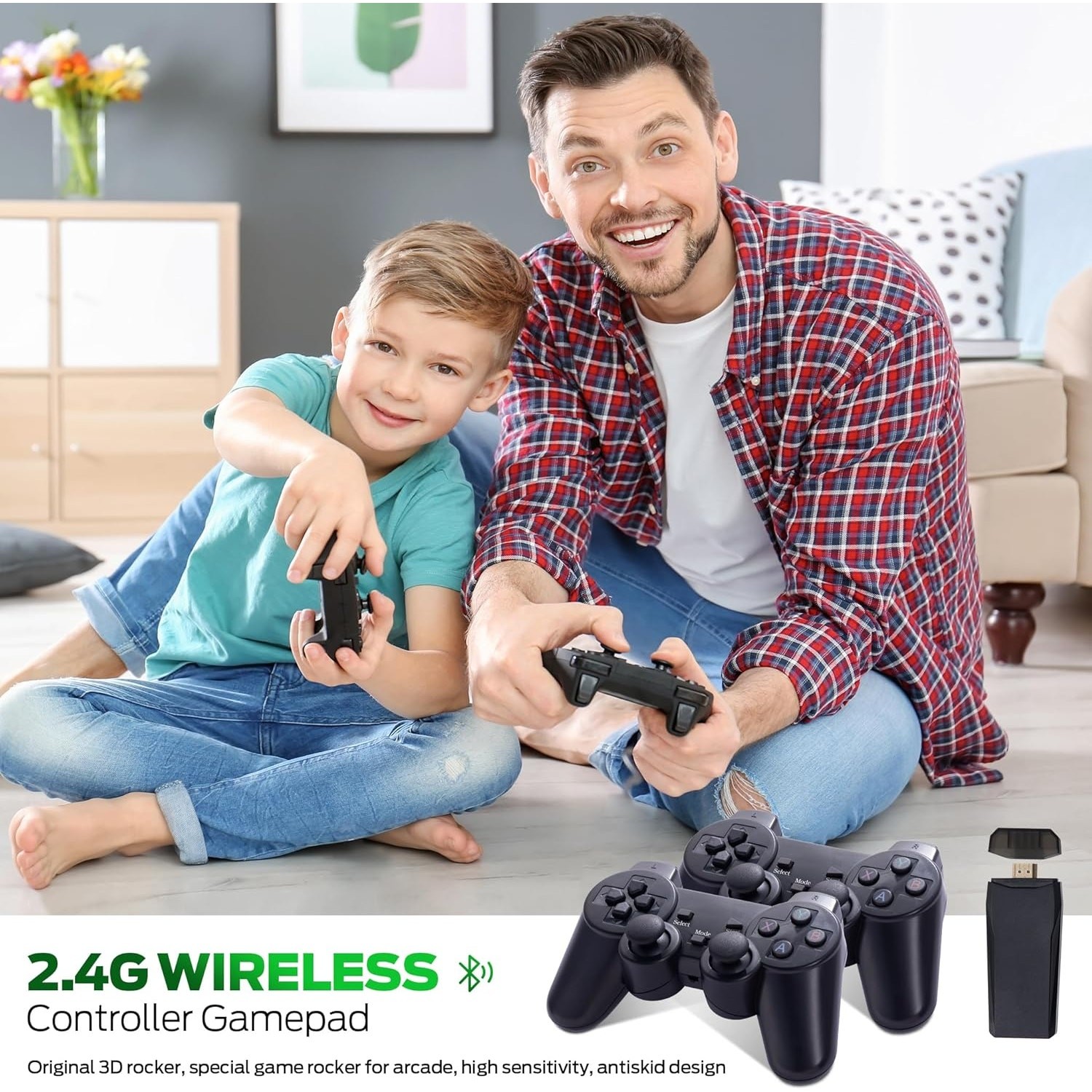 Wireless Retro Game Console 25000 Games 4K HDMI 9 Emulators Dual 2.4GHz