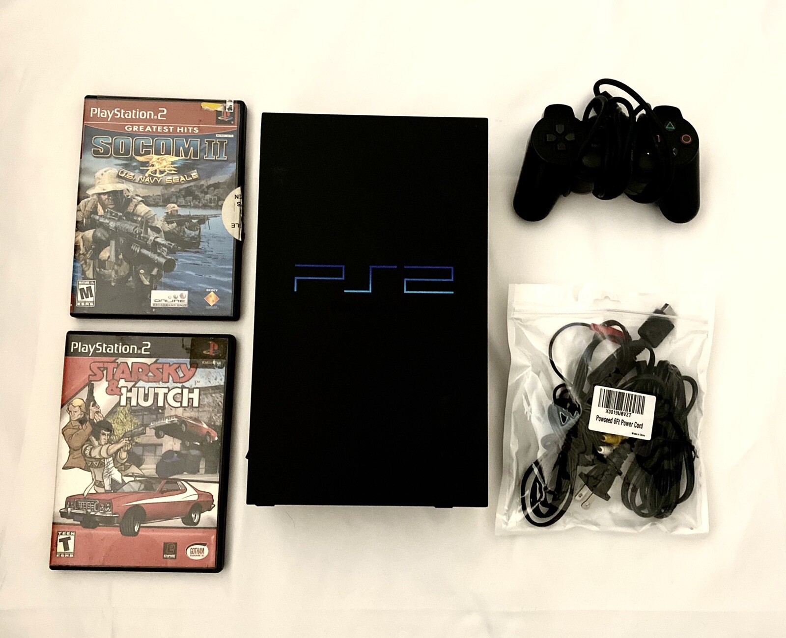 Sony Ps2 Bundle! Uncludes 2 Games, A Powseed Cord, And A Controller