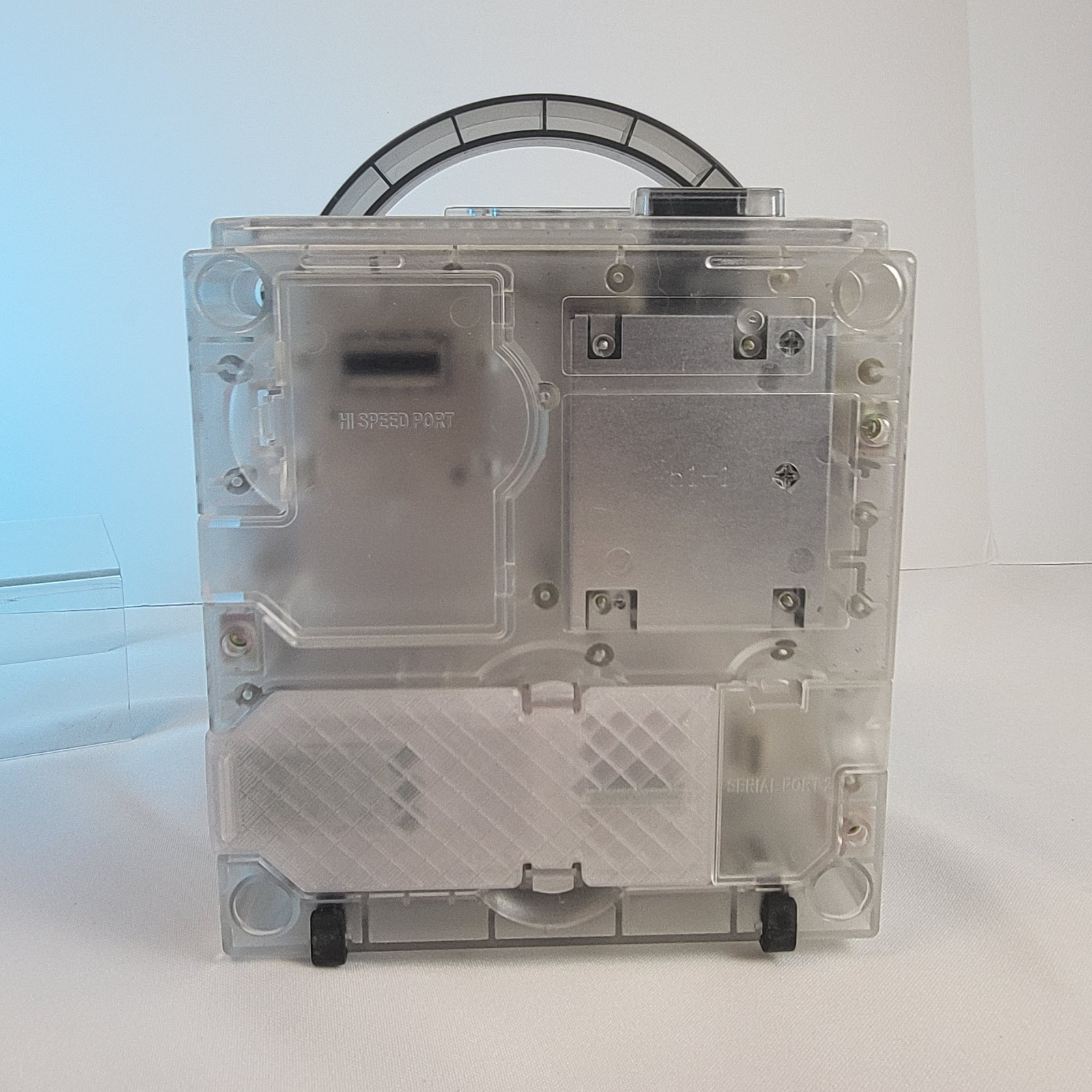 VINTAGE Nintendo ICEDCUBE GameCube Clear Laser Bear Ethernet Adapter Qoob Tested