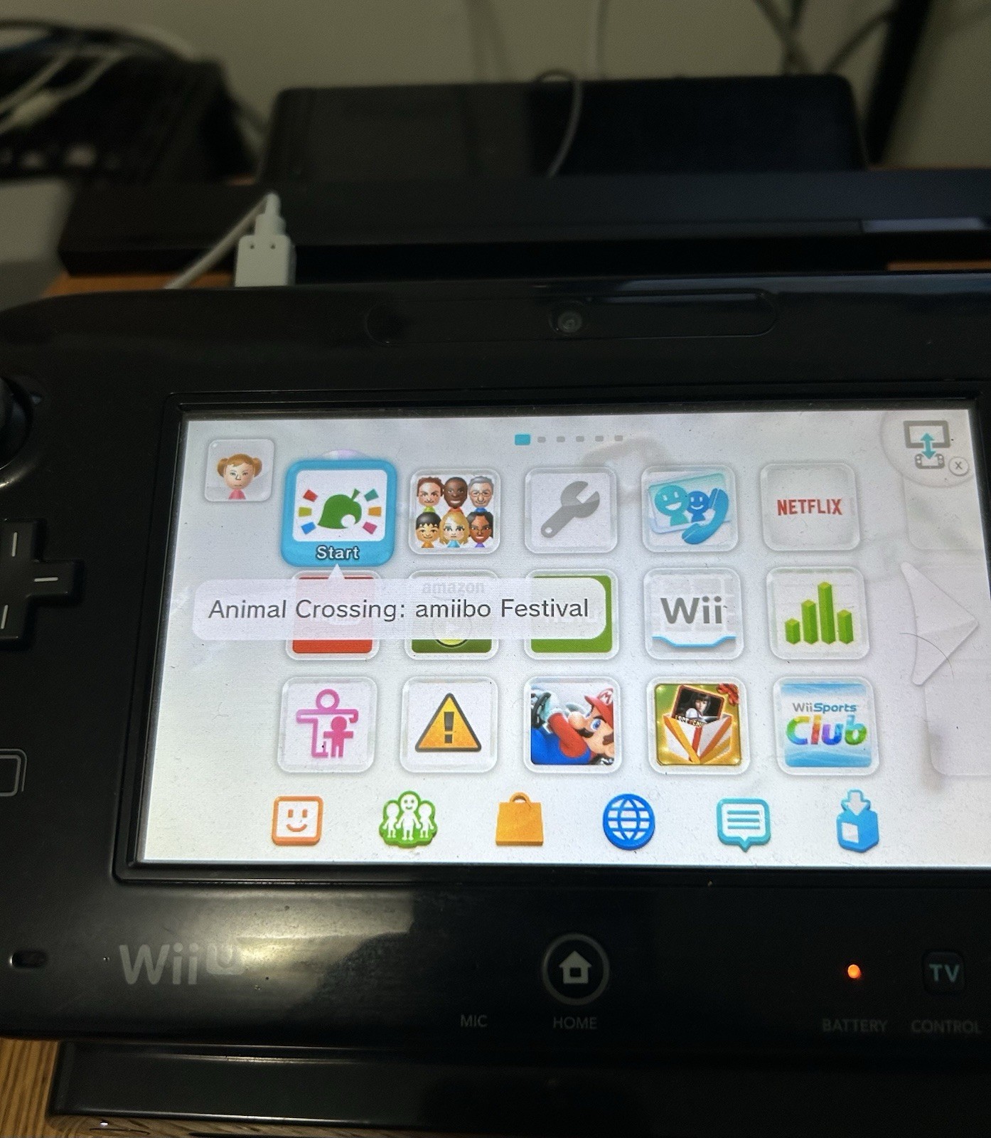 Wii U Console Gamepad Black Complete Set All Cords and Charging Cable Tested