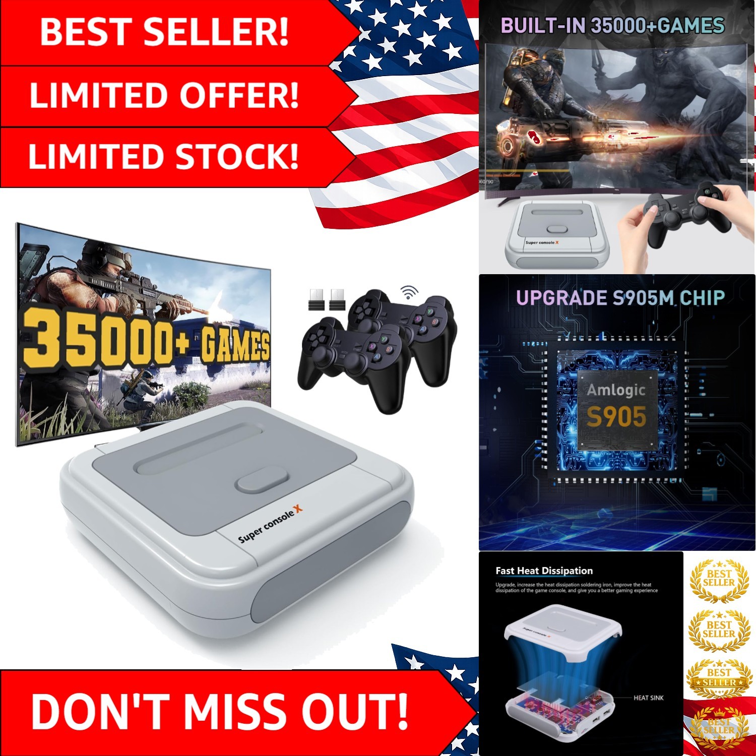 High-Performance Super Console X: 1080P Output, 5 Player Support & 35,000+ Games