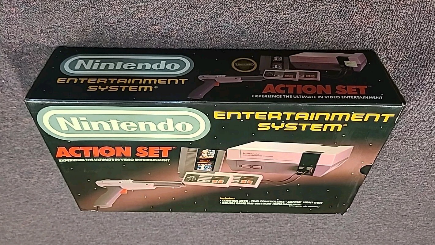 Nintendo Entertainment System NES Action Set (Complete in Box!) Tested & Works!