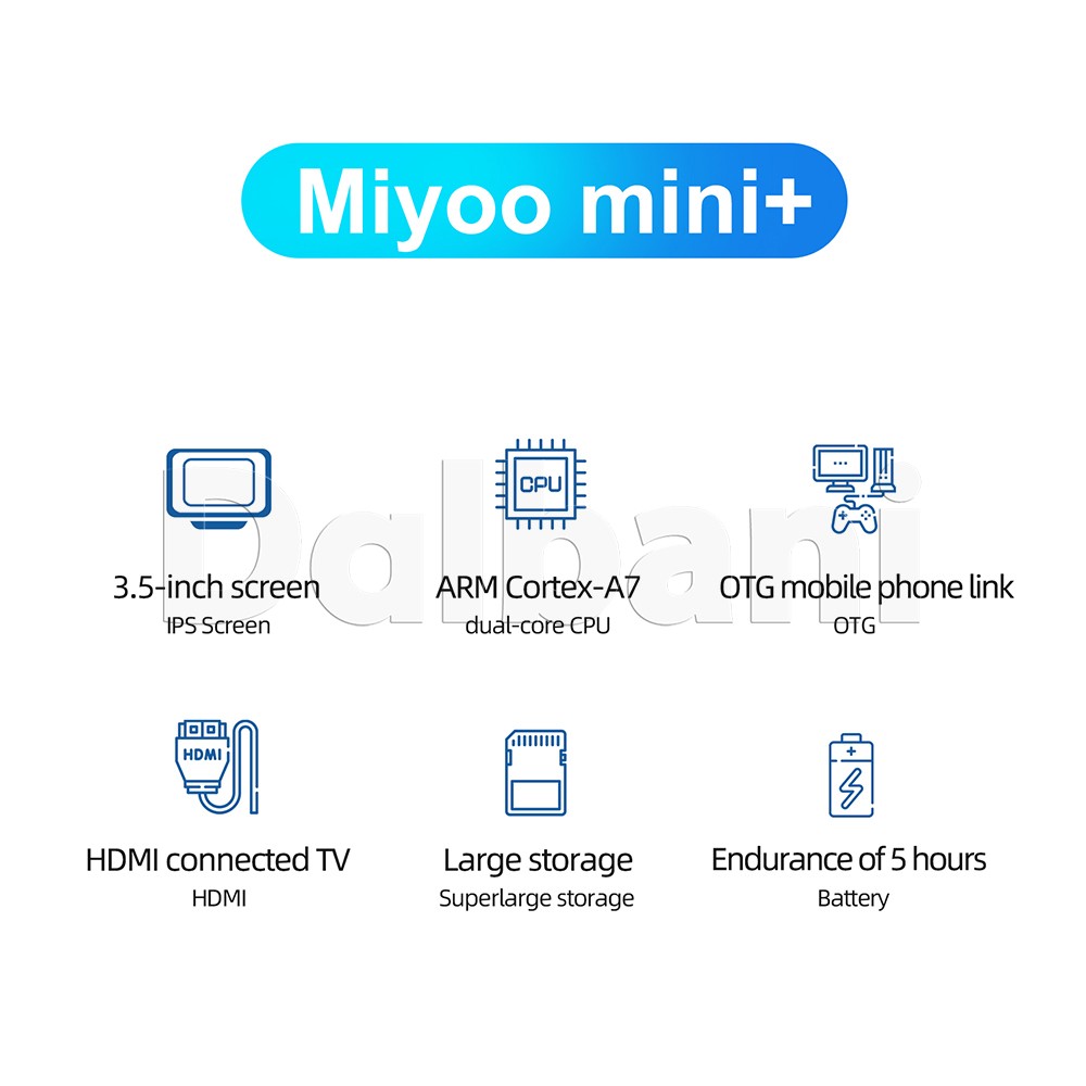 Miyoo Mini Plus Black Open Source Retro Handheld Game Console with 64GB