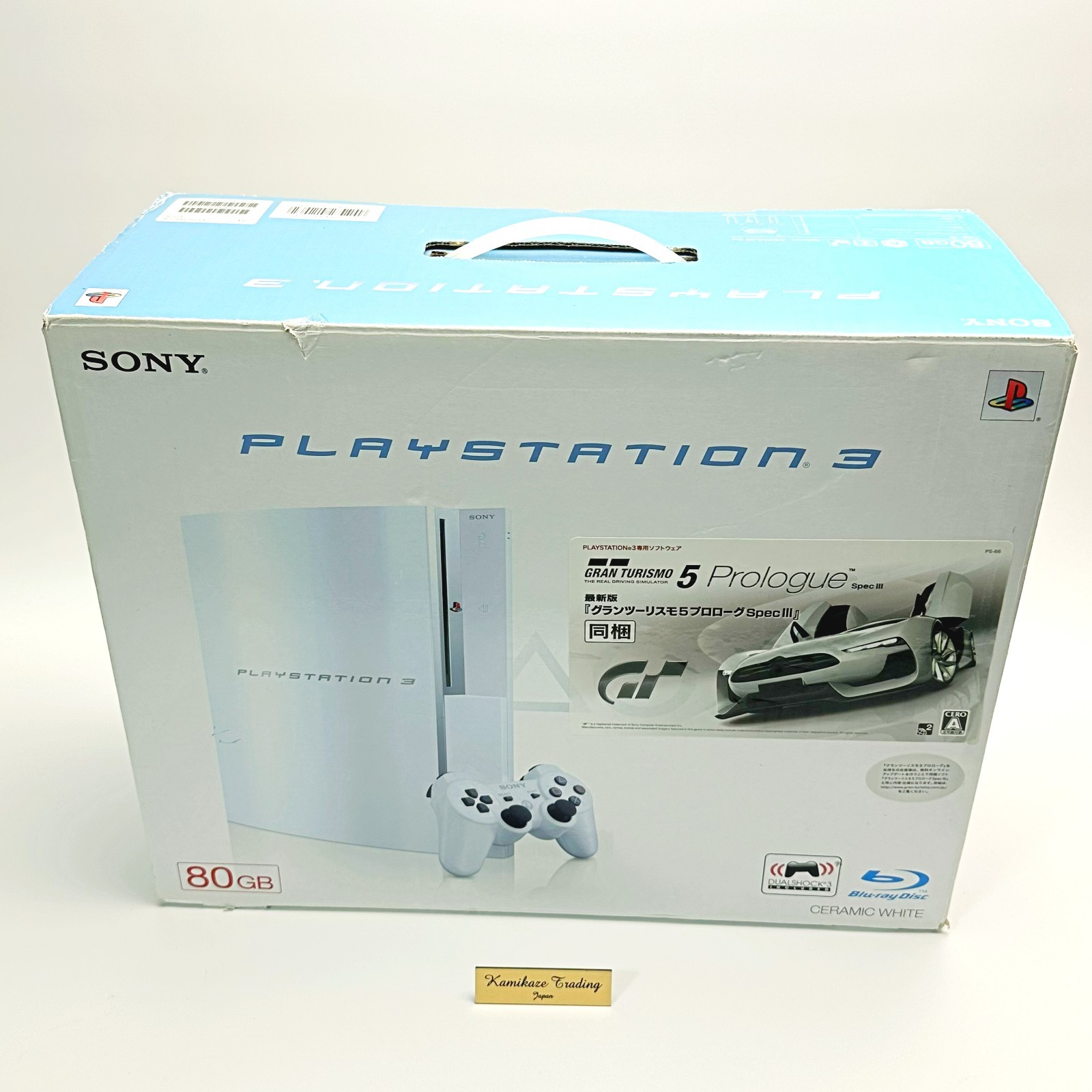 PS3 Ceramic White 80GB CECHL Console Full Accessories PlayStation 3 Fat [CC]