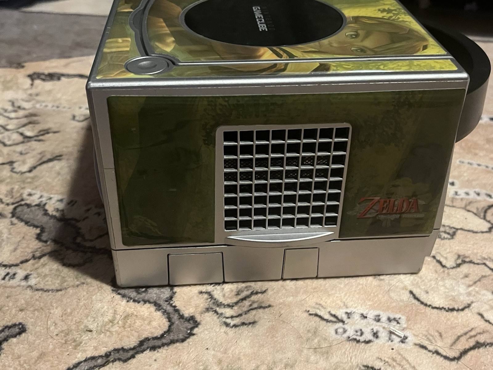Nintendo GameCube Silver Console Working with Rare Twilight Princess Stickers