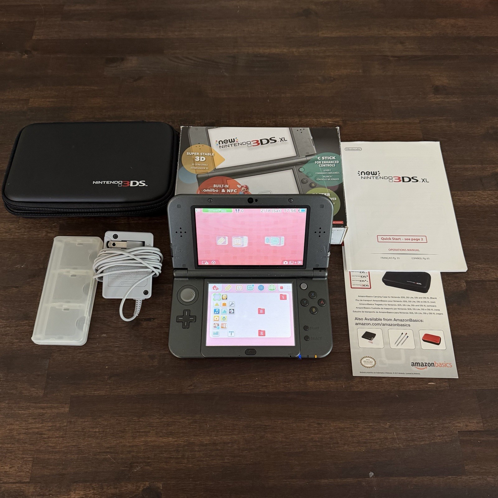 Nintendo New 3DS XL 4GB Handheld Gaming System Black CIB