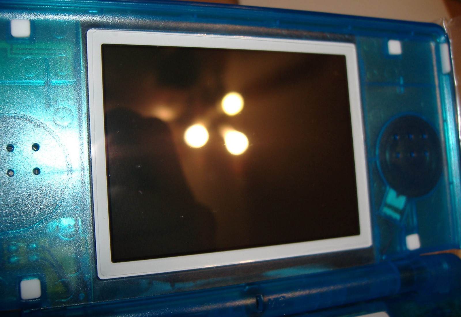 NINTENDO DS LITE RE-BUILT TRANSLUCENT ICE BLUE NEW DIGITIZER COVERS