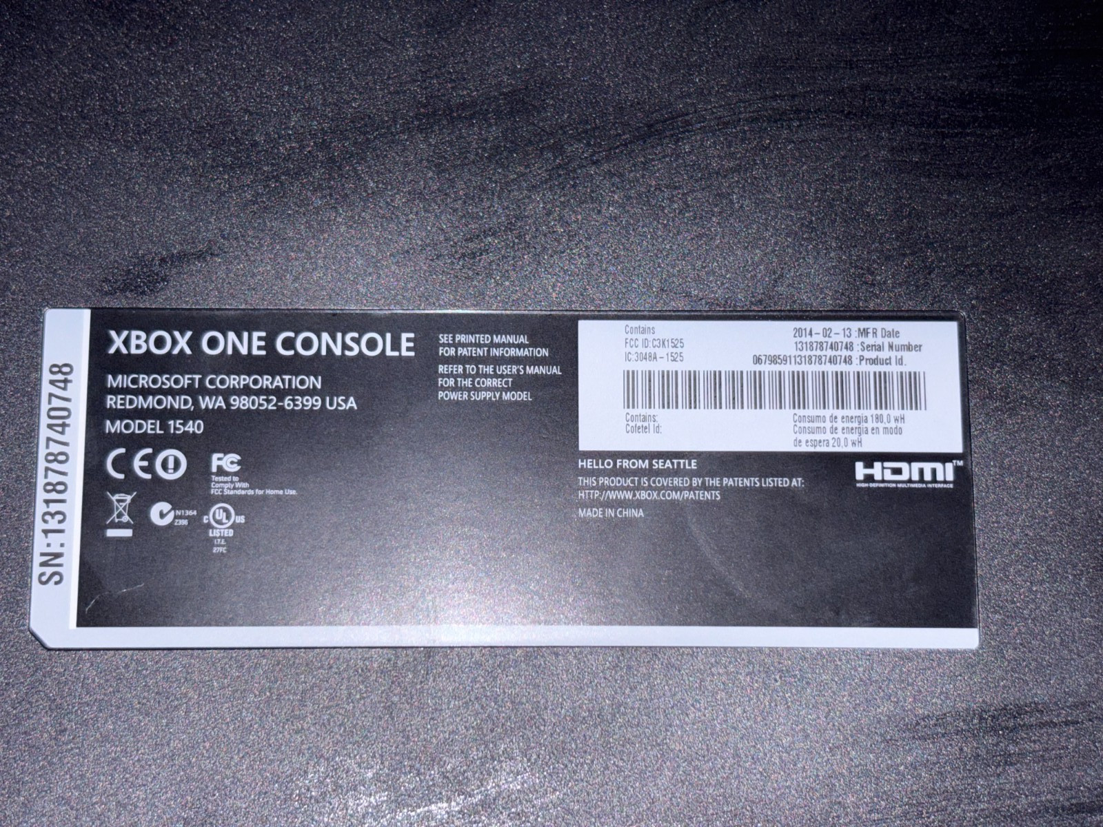 Microsoft Xbox One 500GB Model 1540 – Console/Power Cord ONLY – Tested & Working