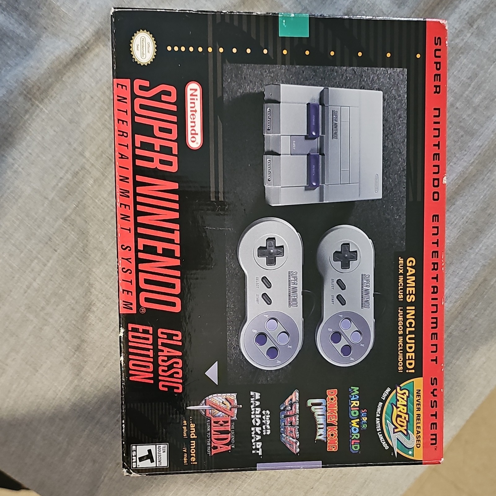 Nintendo Super NES Classic Edition Console Gray Purple HDMI Controllers Games