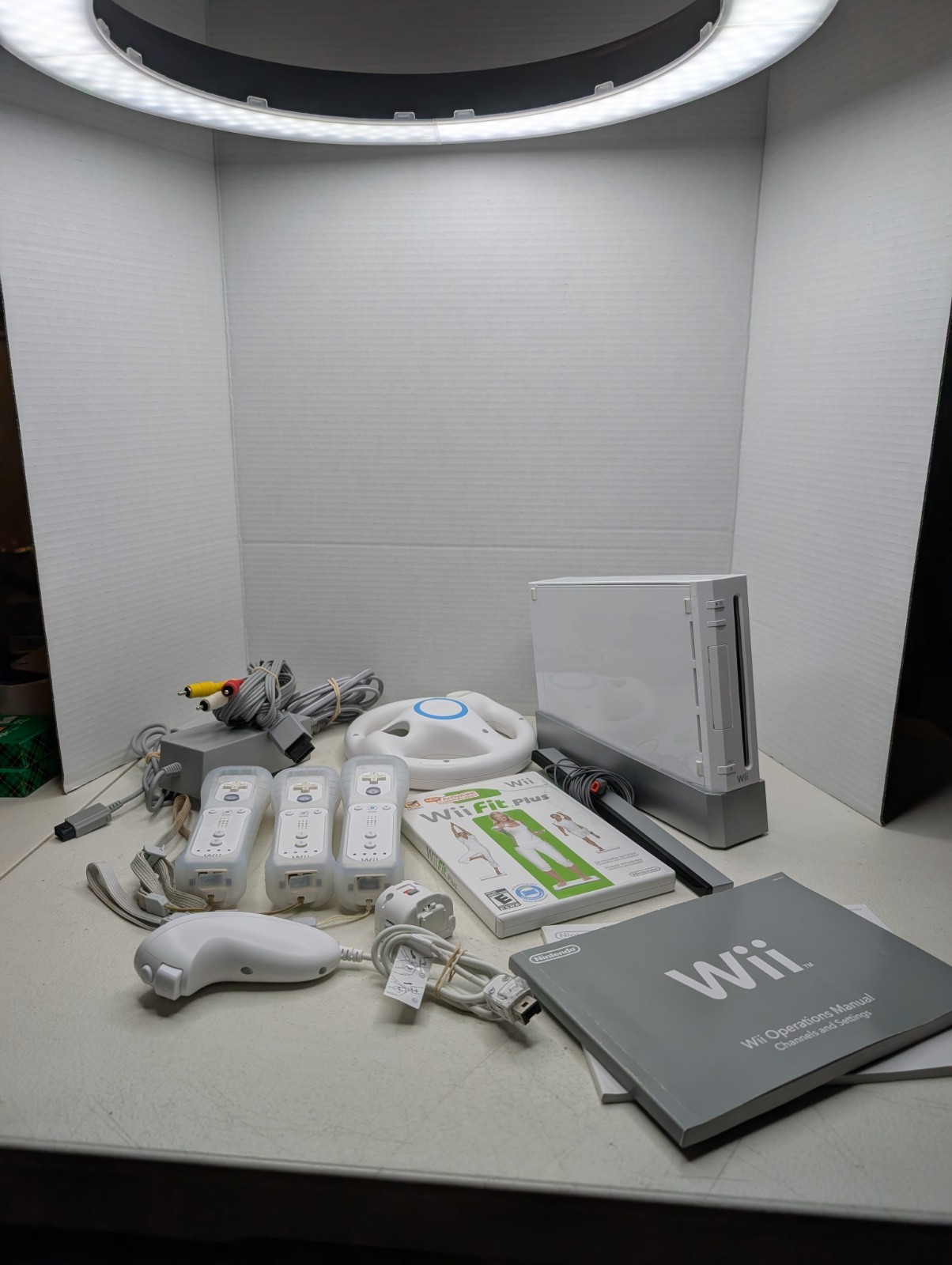 Wii Console w/ Bonus WiiFit Plus & 3 Wii Remotes + MotionPlus Adapter + More