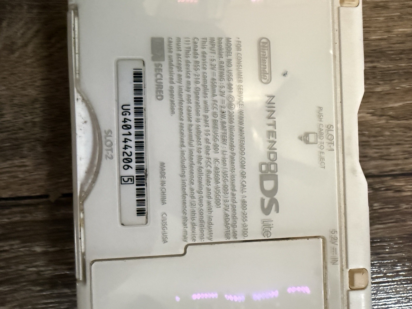 Nintendo DS Lite USG-001 Handheld Video Game System Polar White WORKS