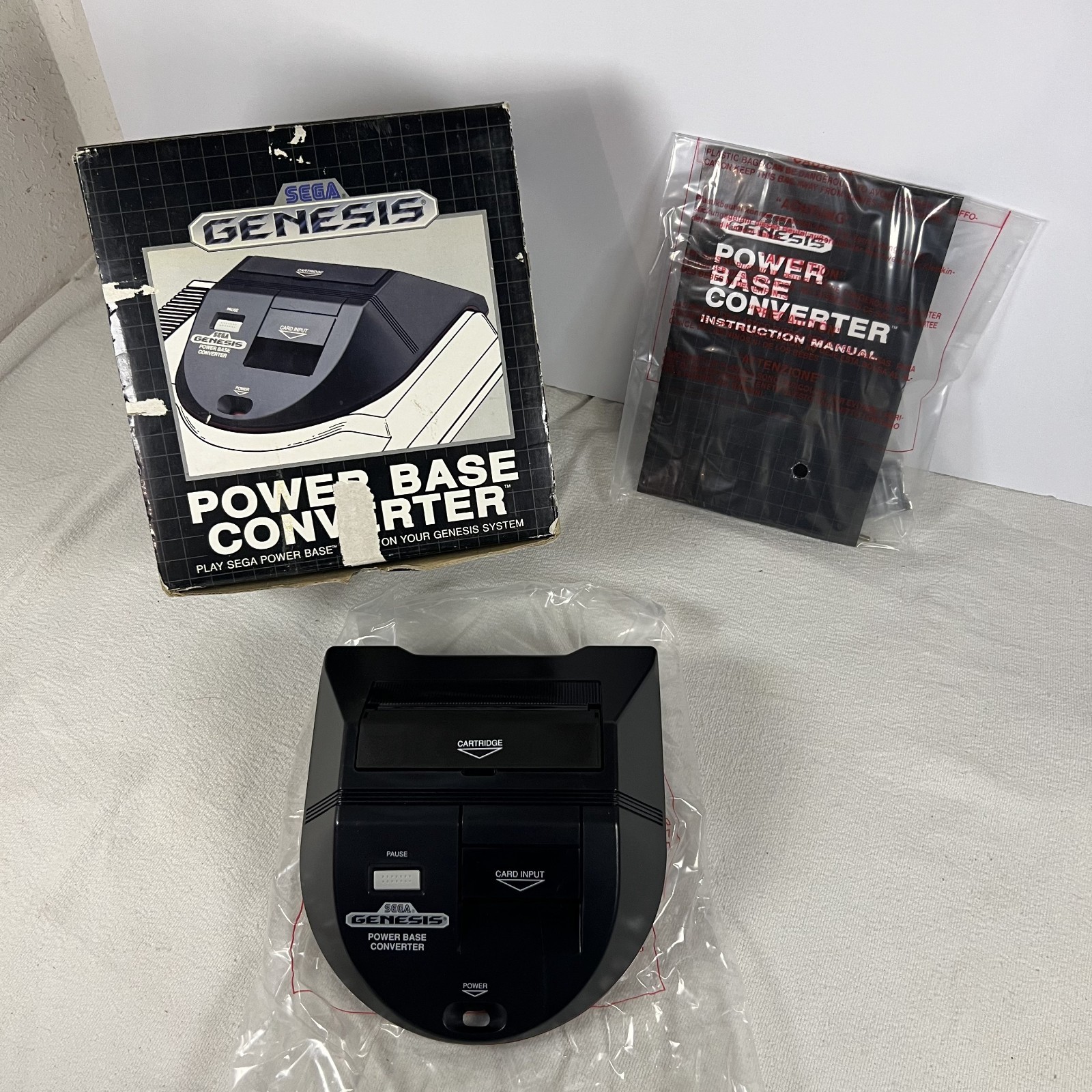Sega Genesis Power Base Converter Complete In Box SMS Adapter See Description
