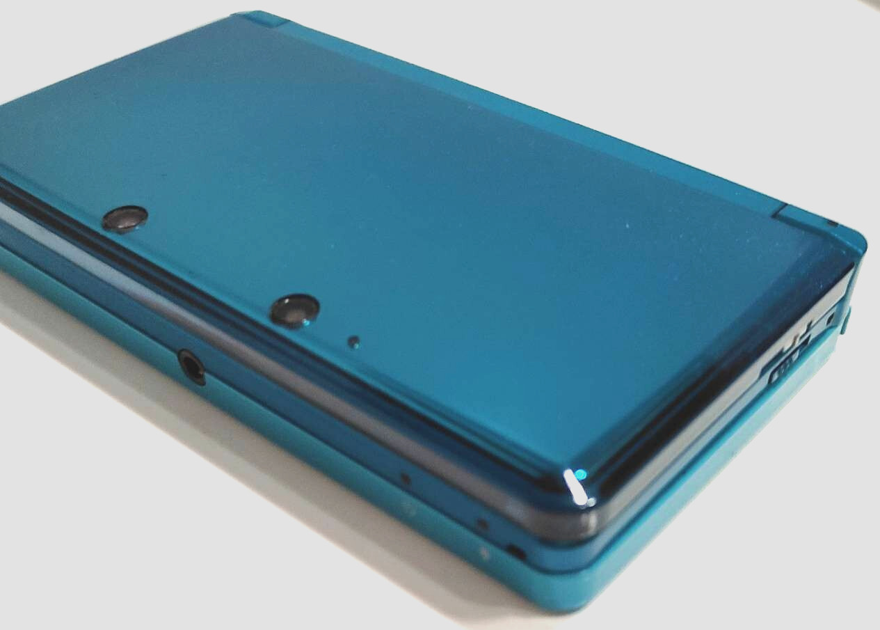 TESTED Nintendo 3DS Aqua Blue System + AC Adapter, Stylus, Games Lot JAPAN