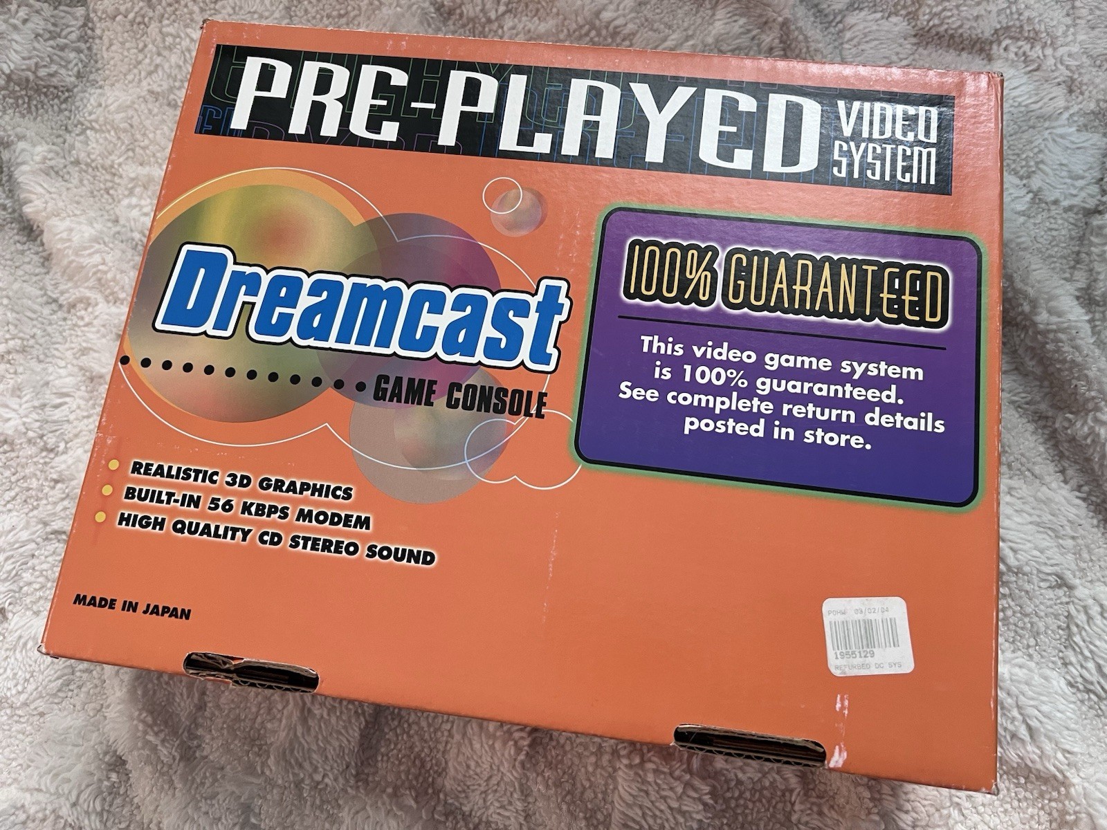 SEGA Dreamcast White Console TESTED WORKING w/ OEM Controller Cables Game AM Box
