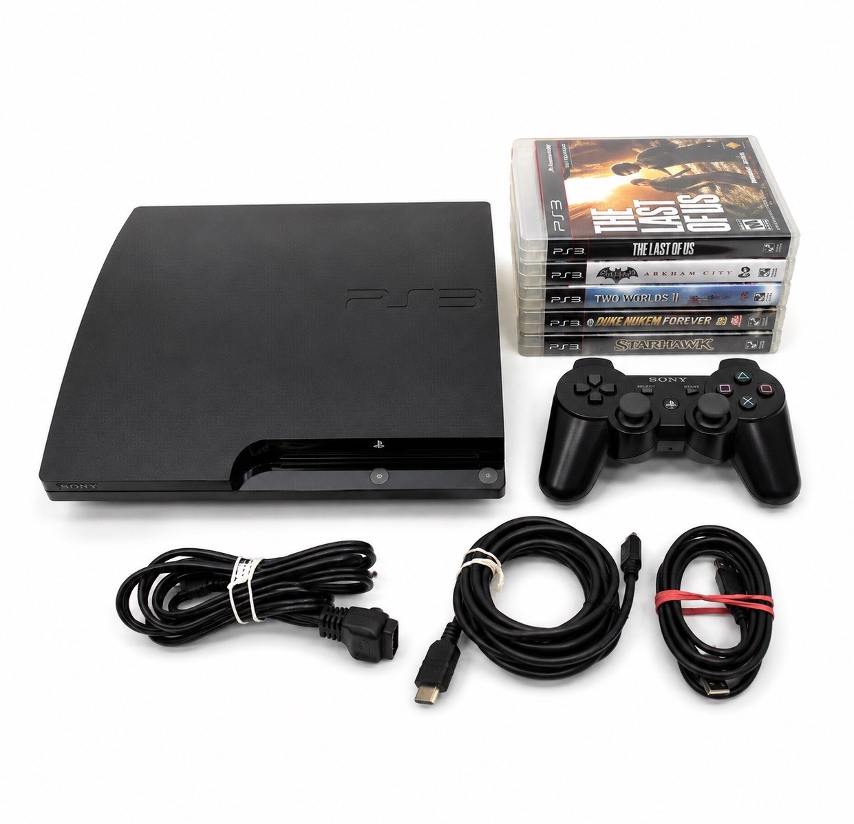 PlayStation 3 PS3 Slim CECH-3001A 160GB Console Bundle Controller 5 Games Tested
