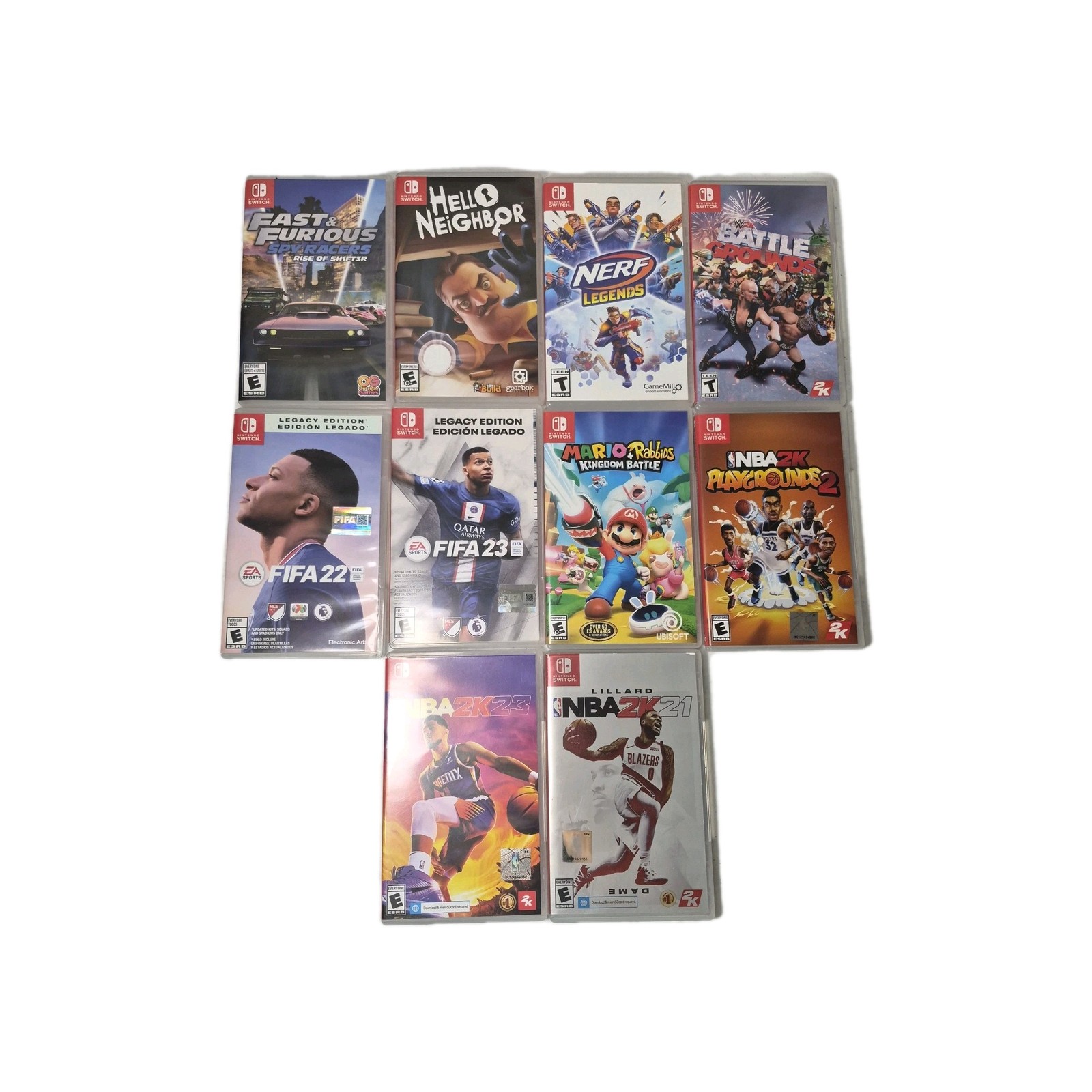 Nintendo Switch Bundle LOT 32GB Gray Console Neon Red Blue Joy-Con
