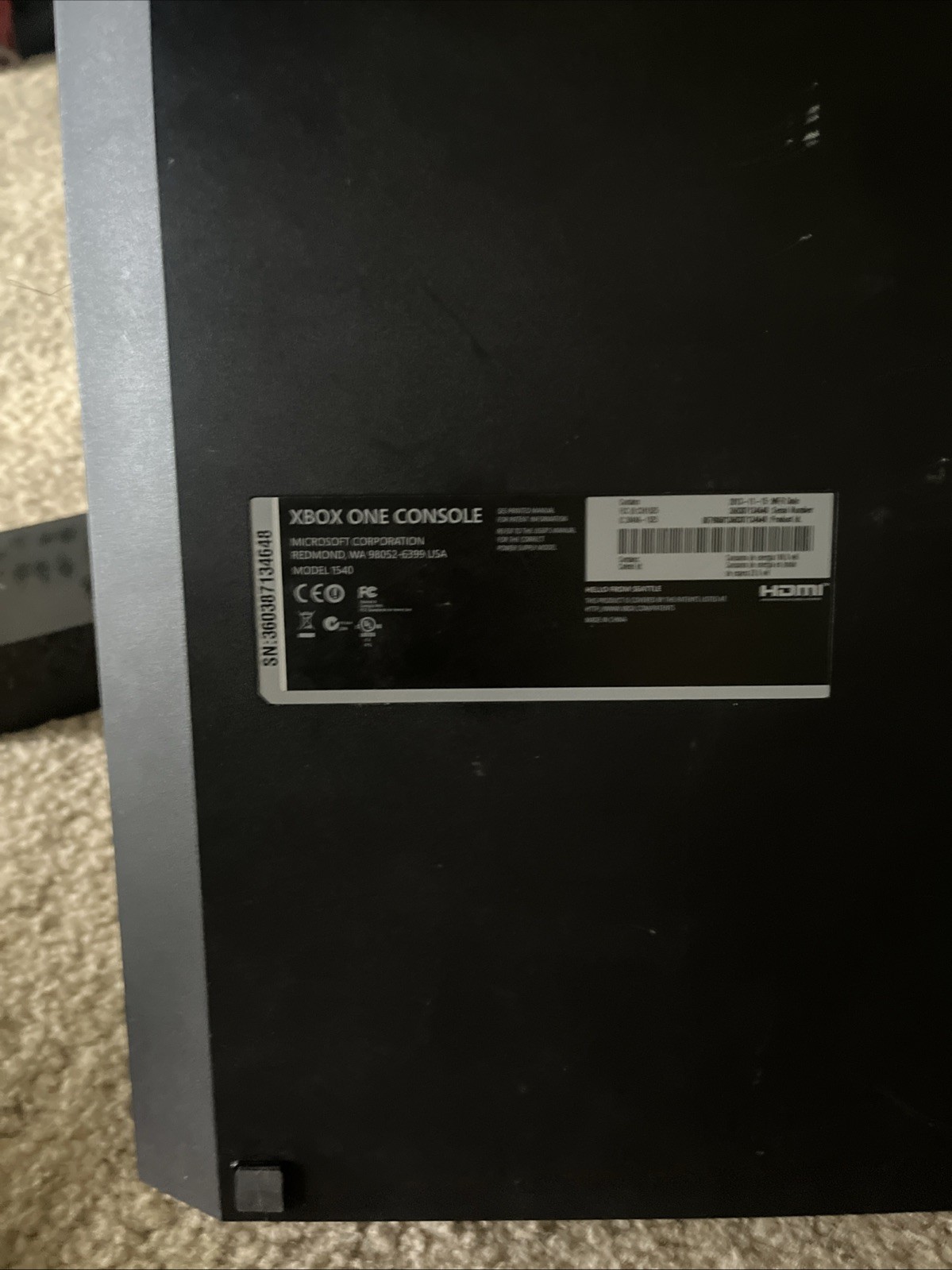 Microsoft Xbox One Black 500gb WORKS!?