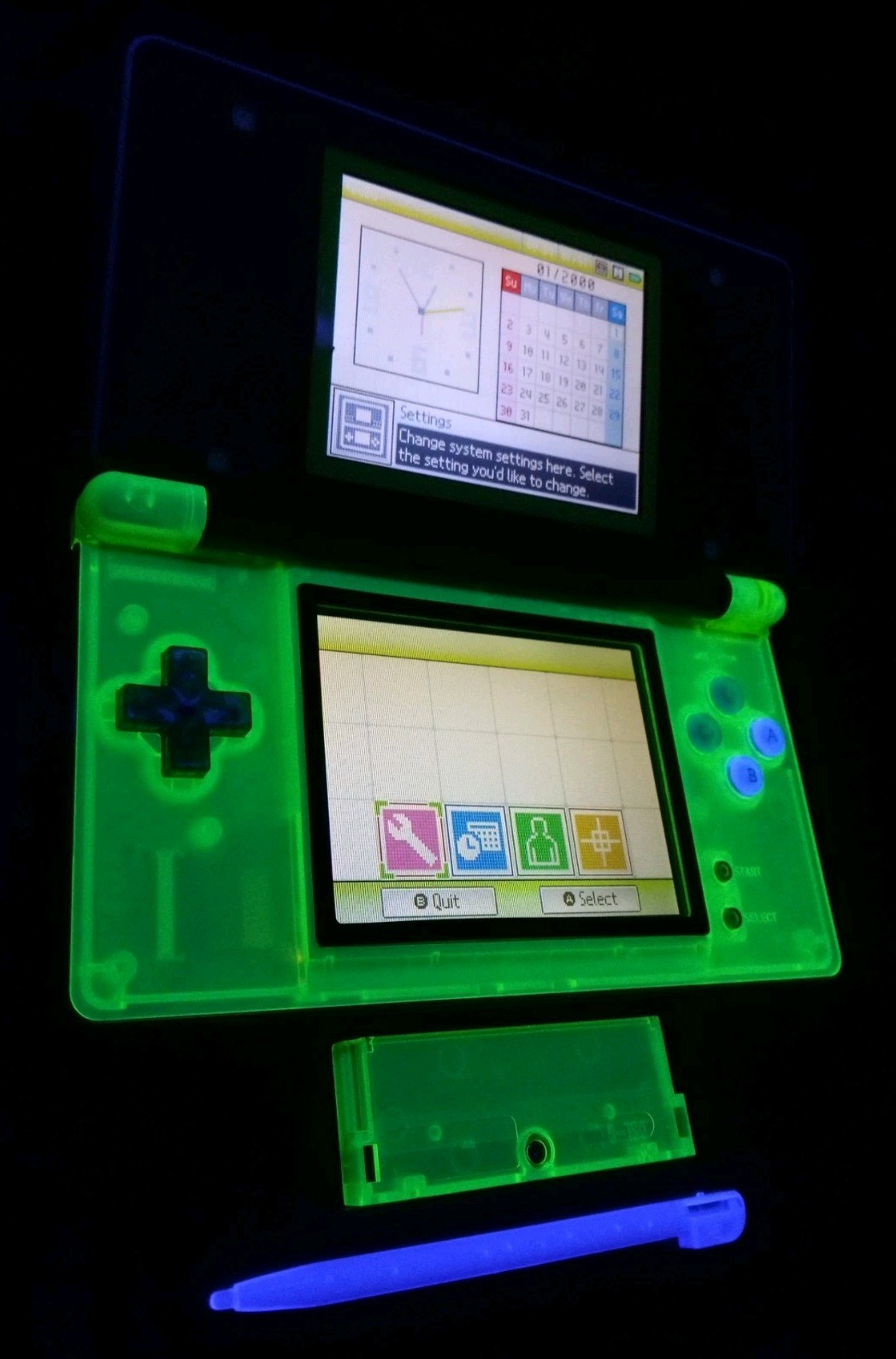 Nintendo DS Lite Console Teal Black Neon Yellow Purple USB Cable Gameboy Advance