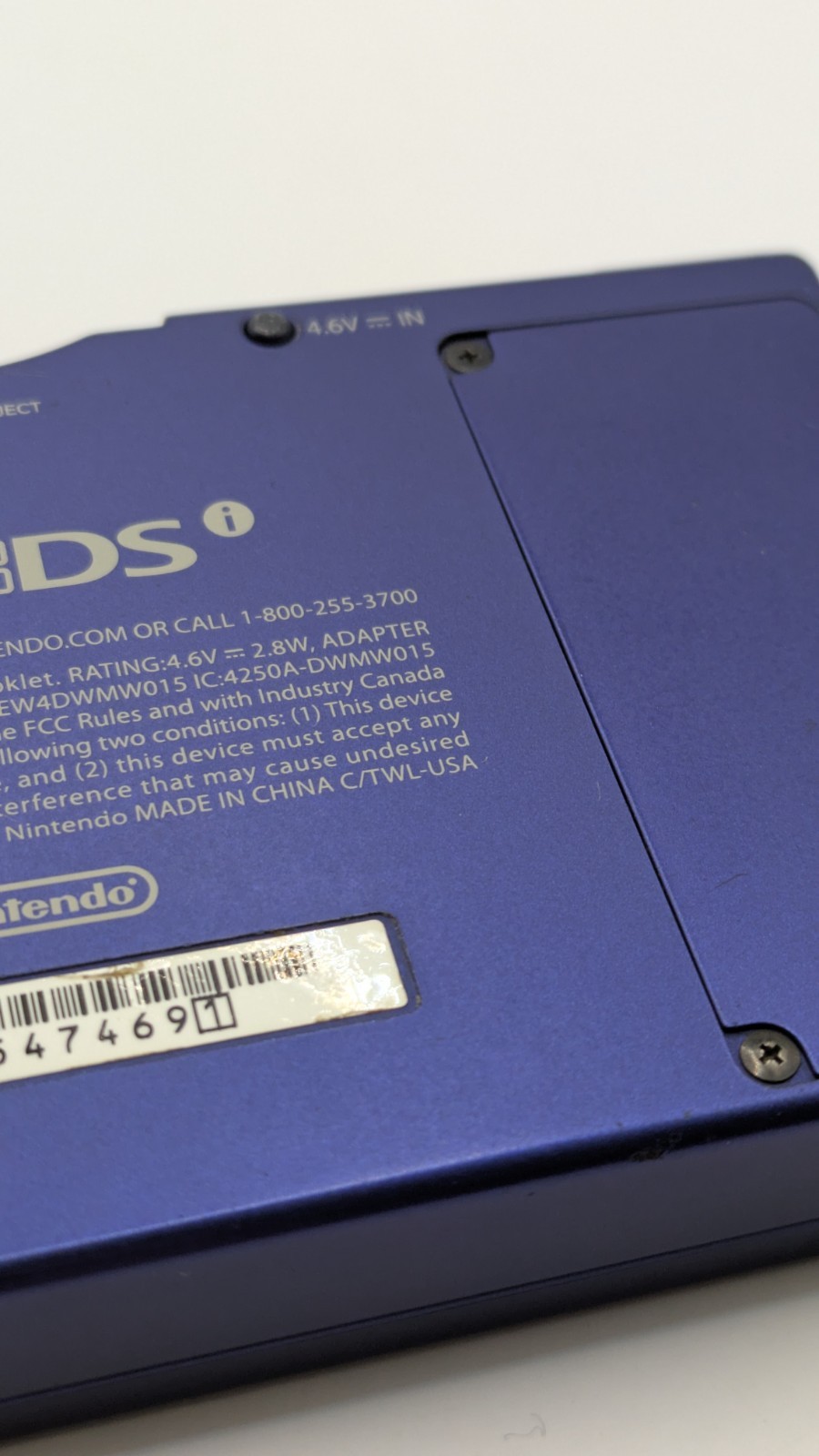 Nintendo DSi Handheld Console Dark Blue Metallic Blue Console Works