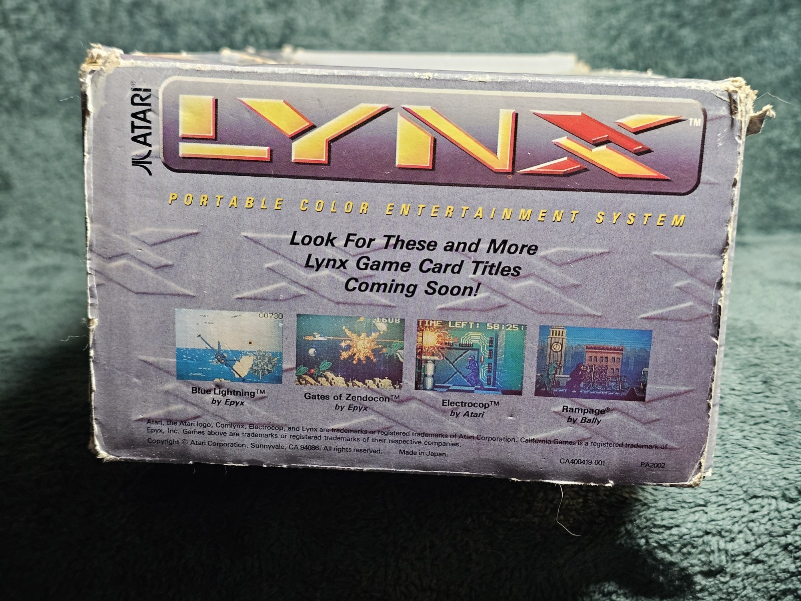 Atari Lynx System Original + 9 GAMES & MATCHING SERIAL NUMBERS BOX! WORKING