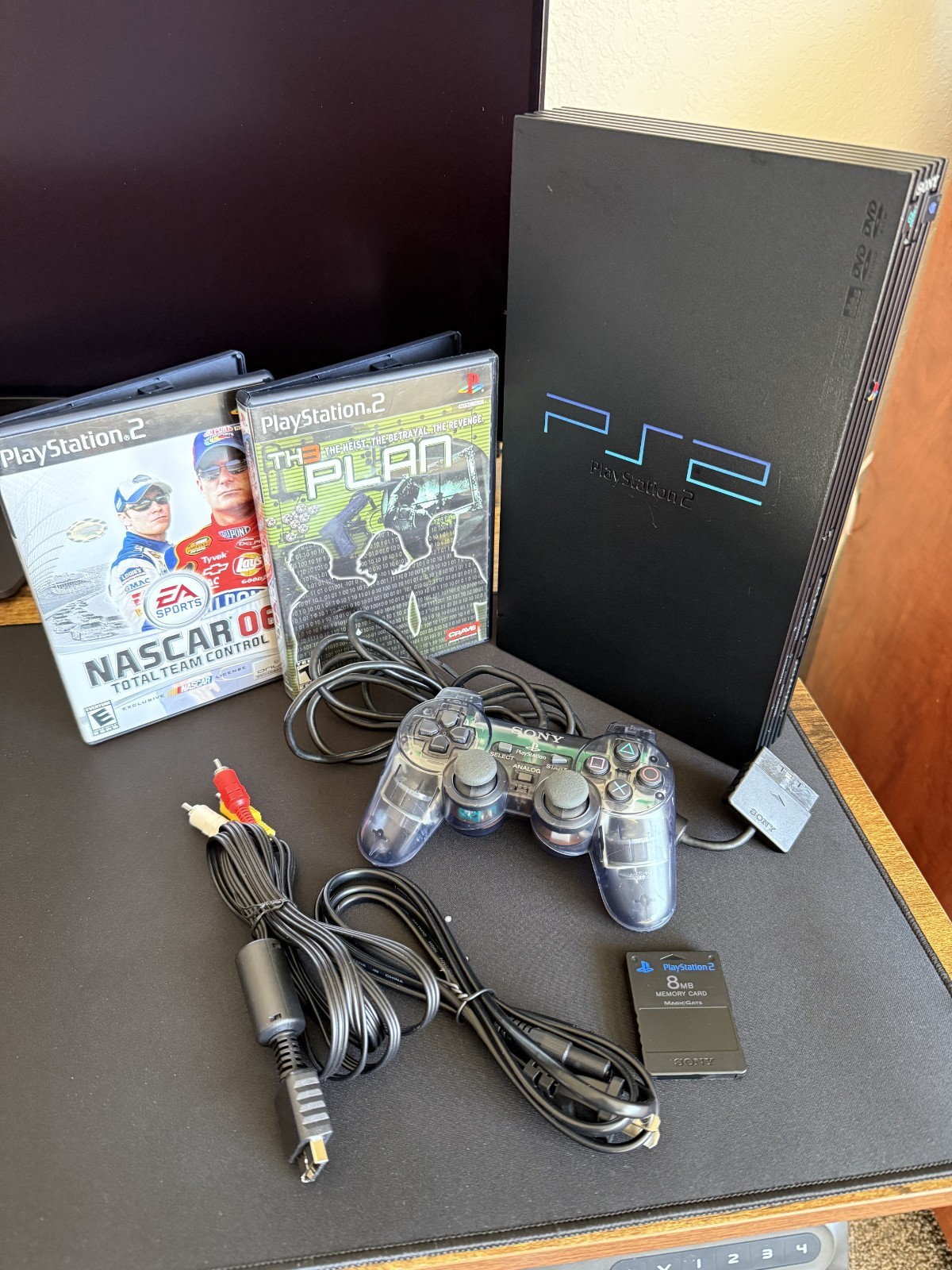 PlayStation 2 Console Bundle(SCPH-30001R)w/ 2Games, Contrlr, 8MB MC, All Tested!