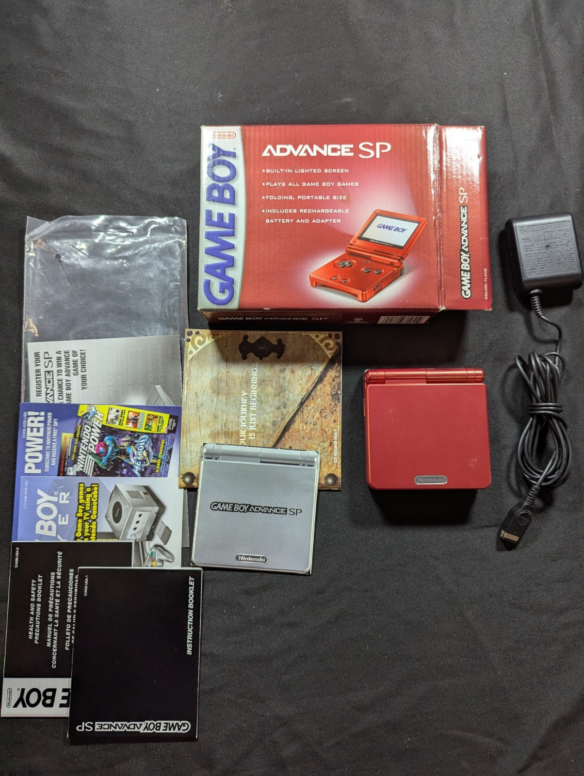 Nintendo Game Boy Advance SP Flame Red CIB Tested Working
