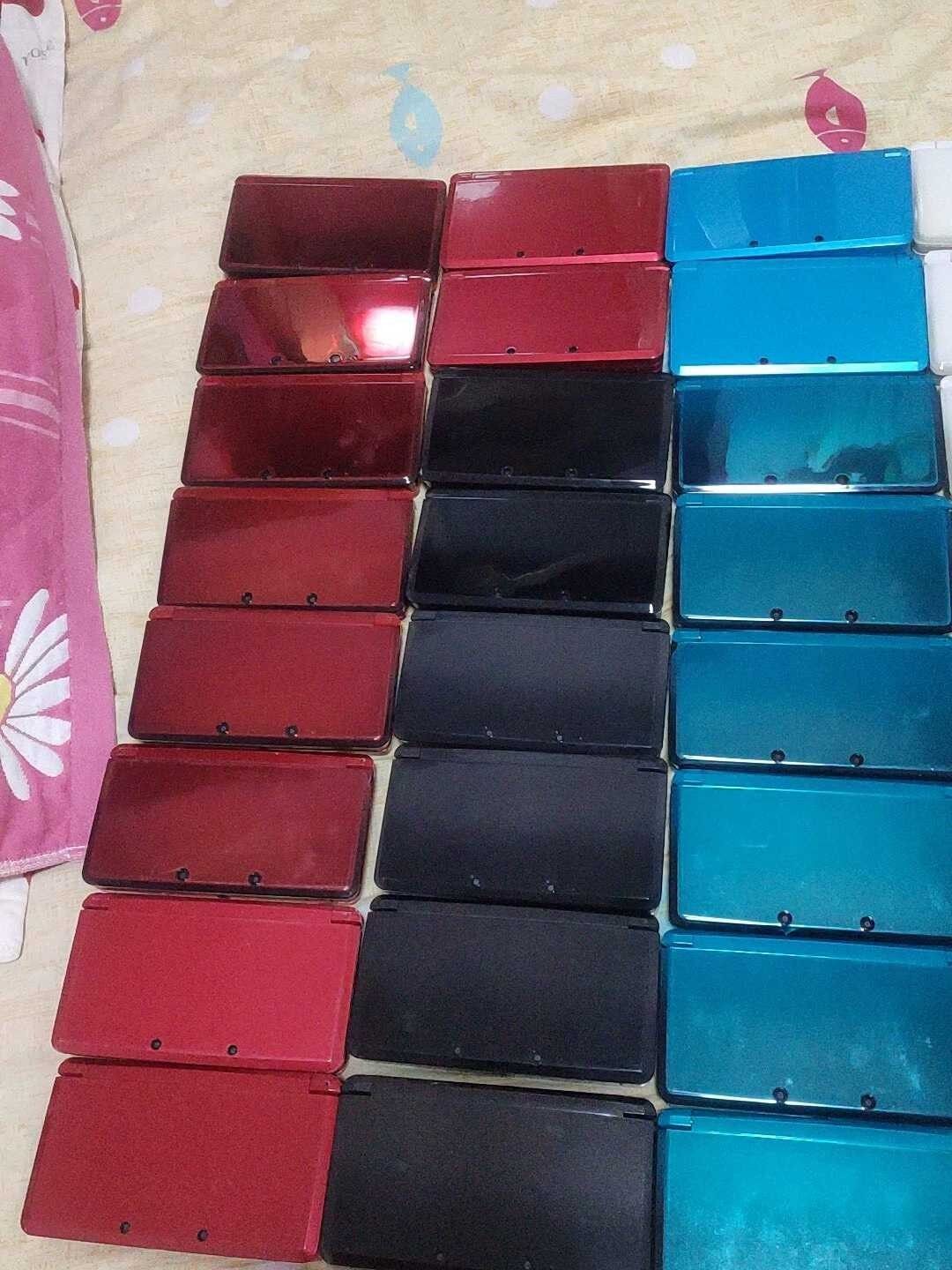 Nintendo 3ds old three, white, black, red, blue, pink, rose red.