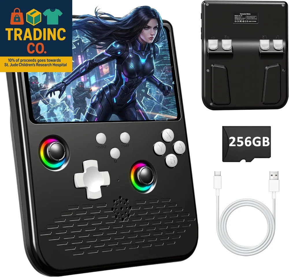 H5 Retro Gaming Console, 5.0 Inch IPS HD Screen Handheld Game Console, 256GB TF