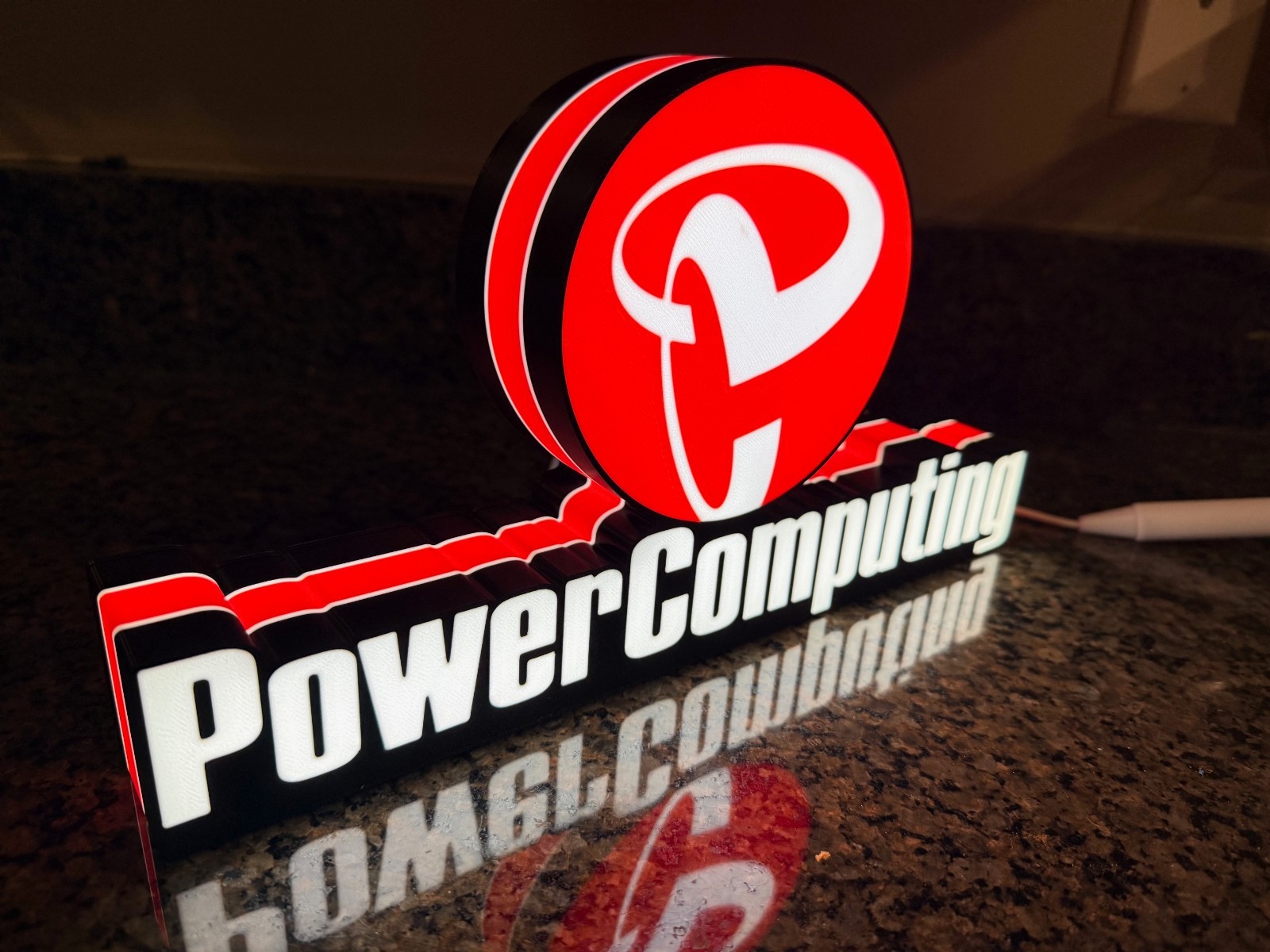 Power Computing Inspired LED Sign 12″ – Light Retro Computer Vintage Wall Deco
