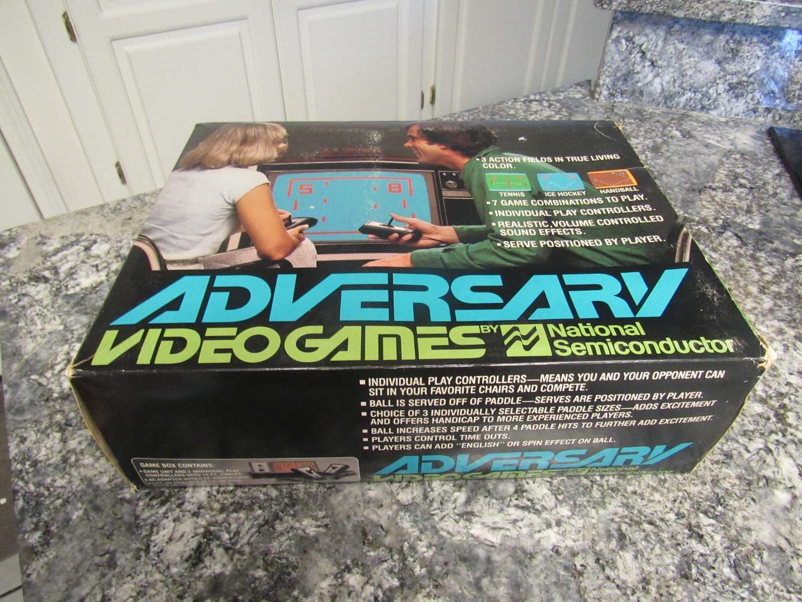 ADVERSARY Video Game Console 1976 Pong Tennis Model 370 Complete