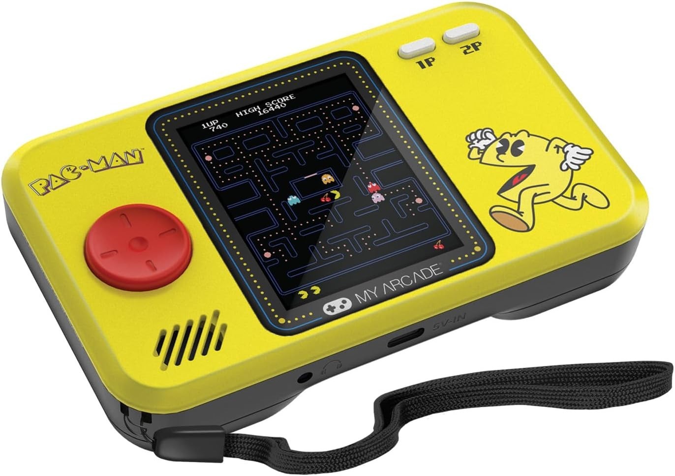 Authentic Pac-Man Mini Arcade: 2.75″ Display, Portable Gaming for All Ages