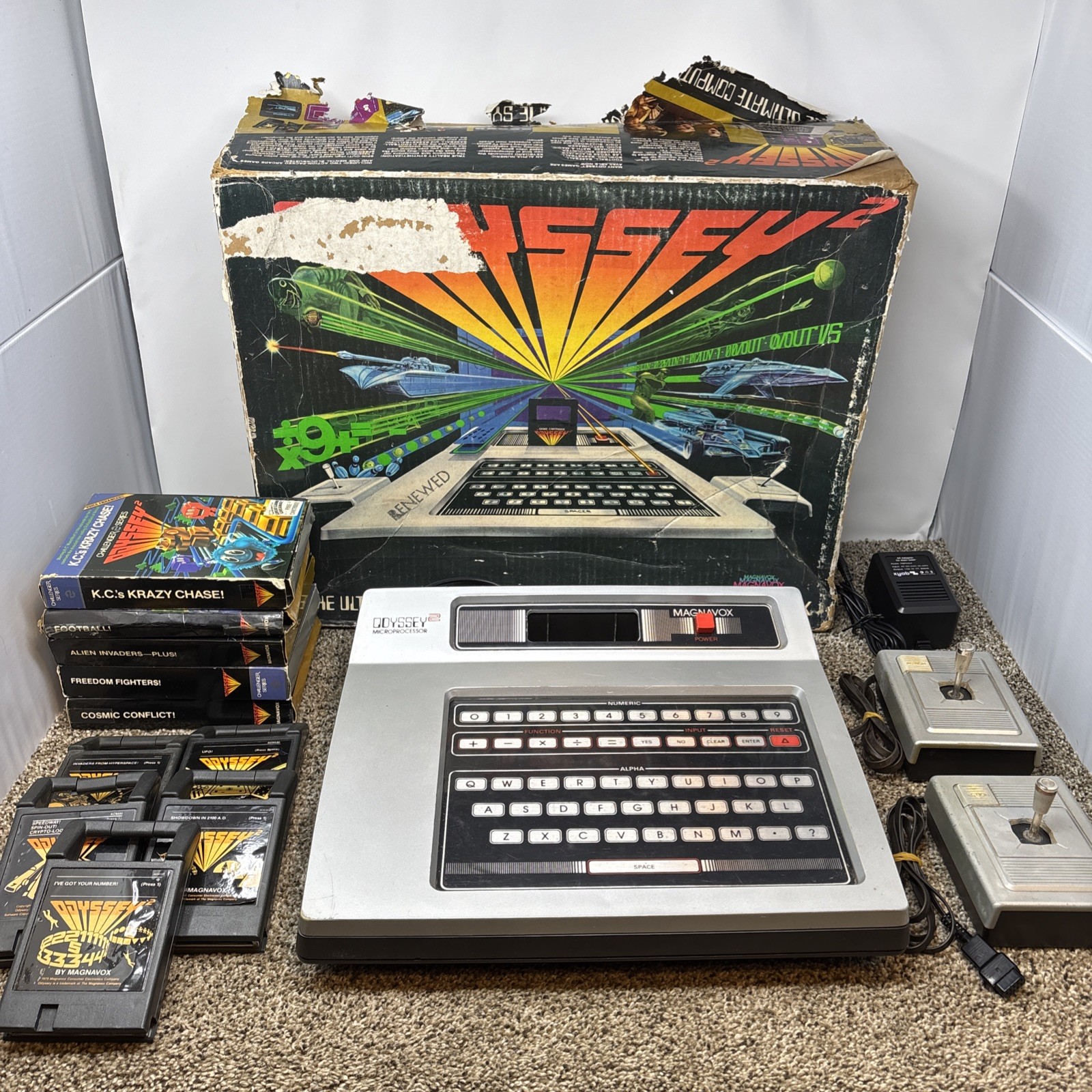 Magnavox Odyssey 2 Game Console All Cables 10 Games TESTED In Box