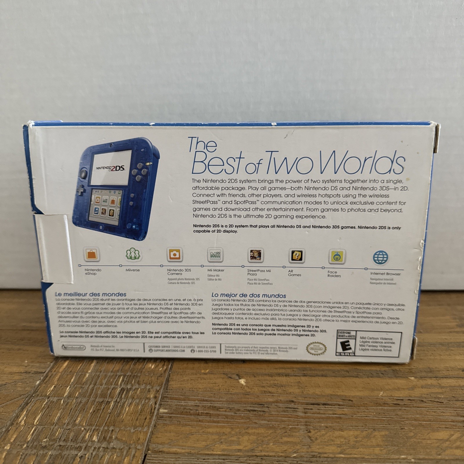 Crystal Blue Nintendo 2DS Handheld Console with Original Box Toys R Us Exclusive
