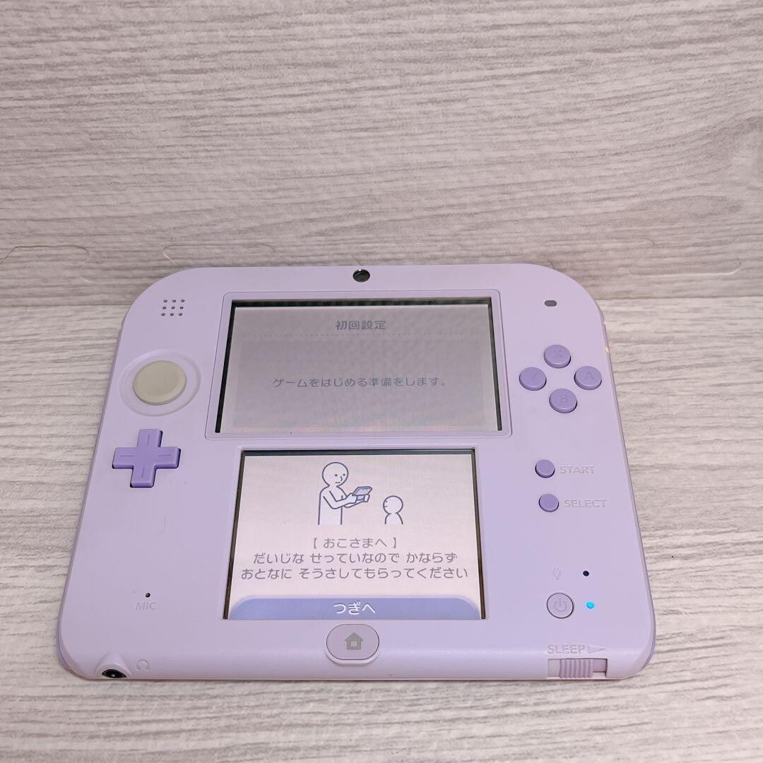 Nintendo 2DS White Lavender Console Stylus Working Tested Japanese ver